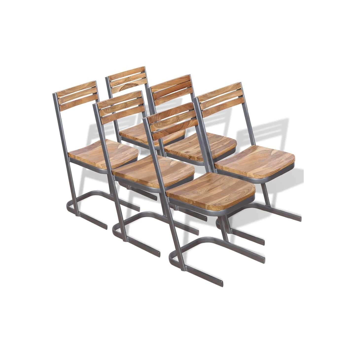 Chaises à manger lot de 6 bois de teck massif