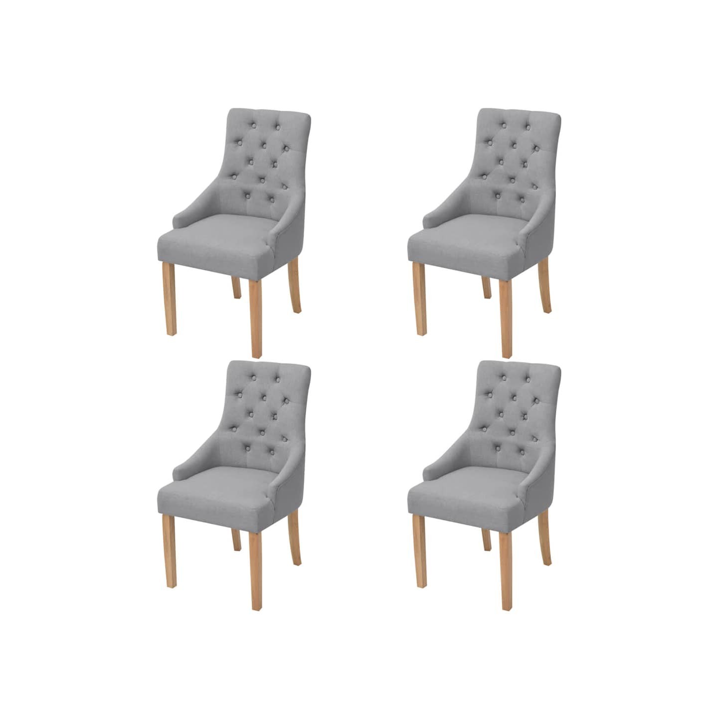 Chaises à manger lot de 4 gris clair tissu