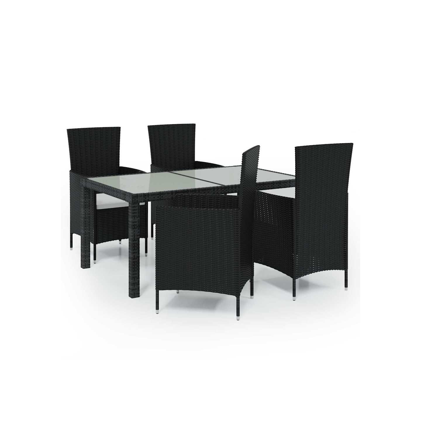 Ensemble à manger d'extérieur 5pcs avec coussins Résine tressée
