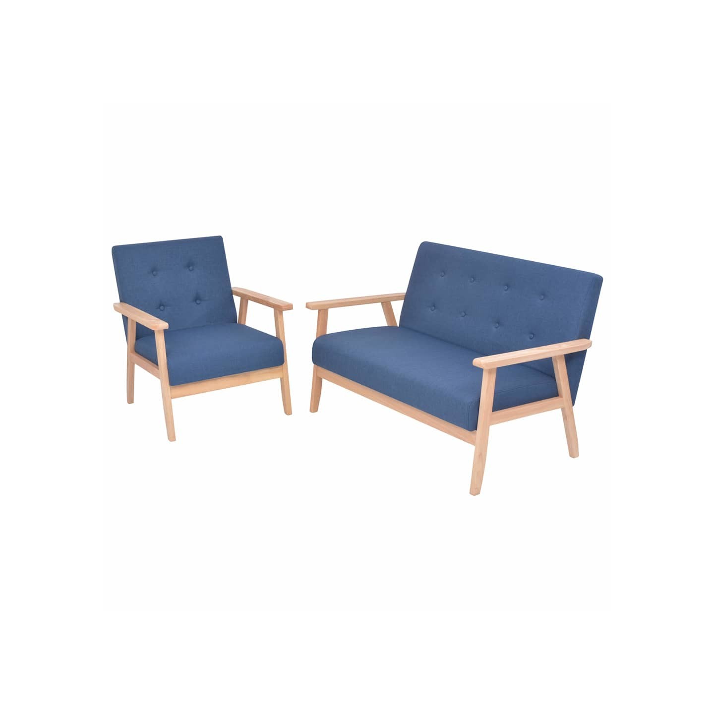 Ensemble de canapé 2 pcs Tissu bleu