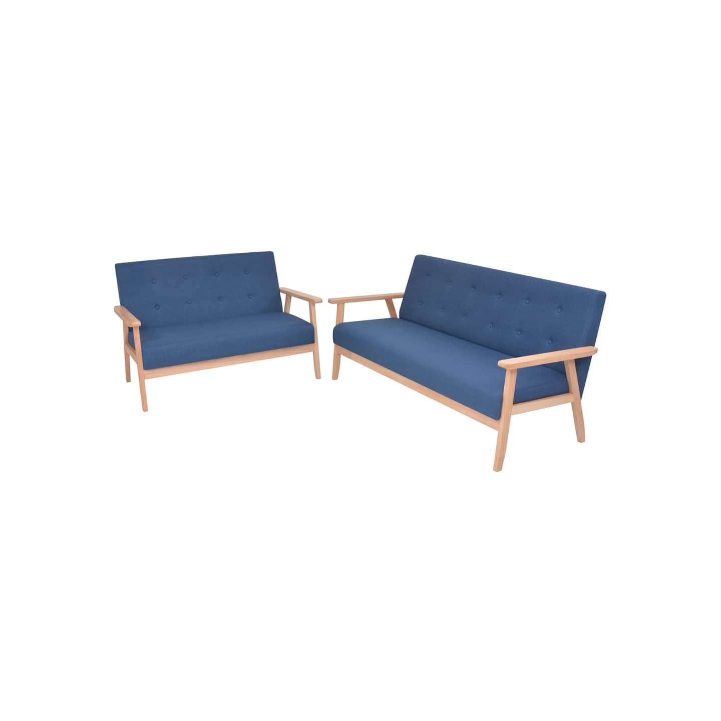 Ensemble de canapé 2 pcs Tissu bleu