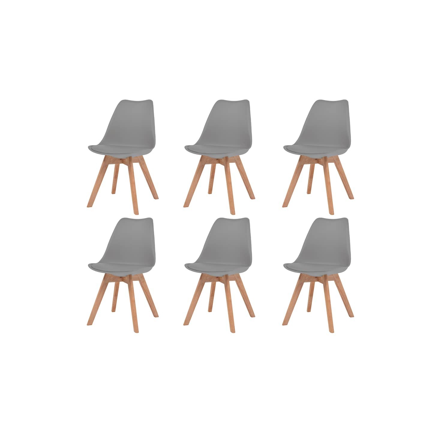 Chaises à manger lot de 6 Gris Plastique