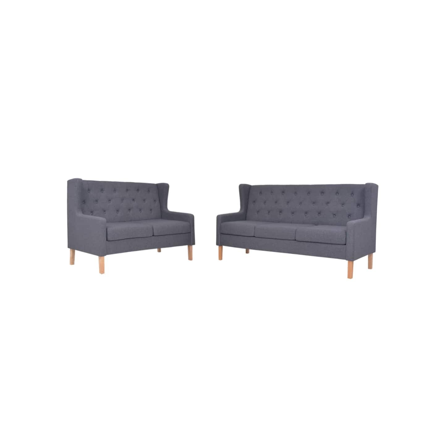 Ensemble de canapés 2 pcs tissu gris