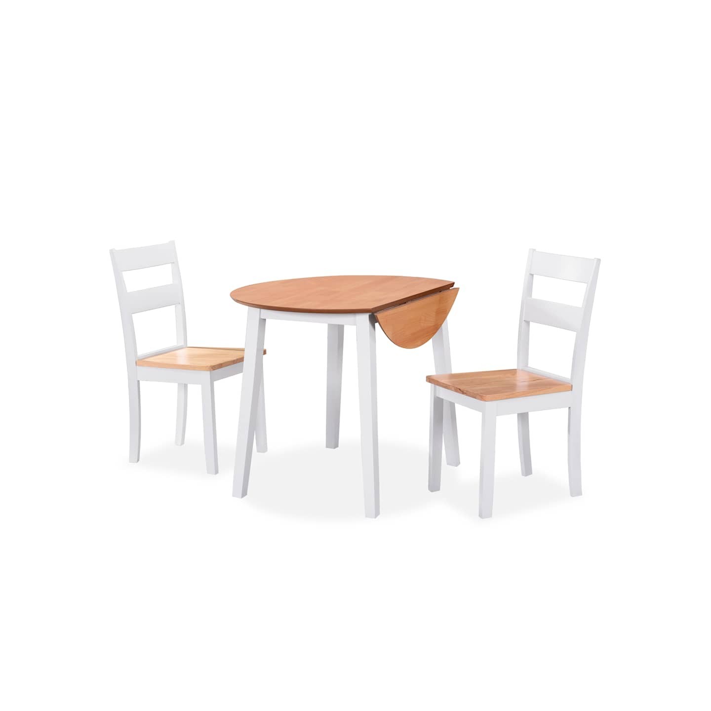 Ensemble de salle à manger 3 pcs MDF et hévéa Blanc