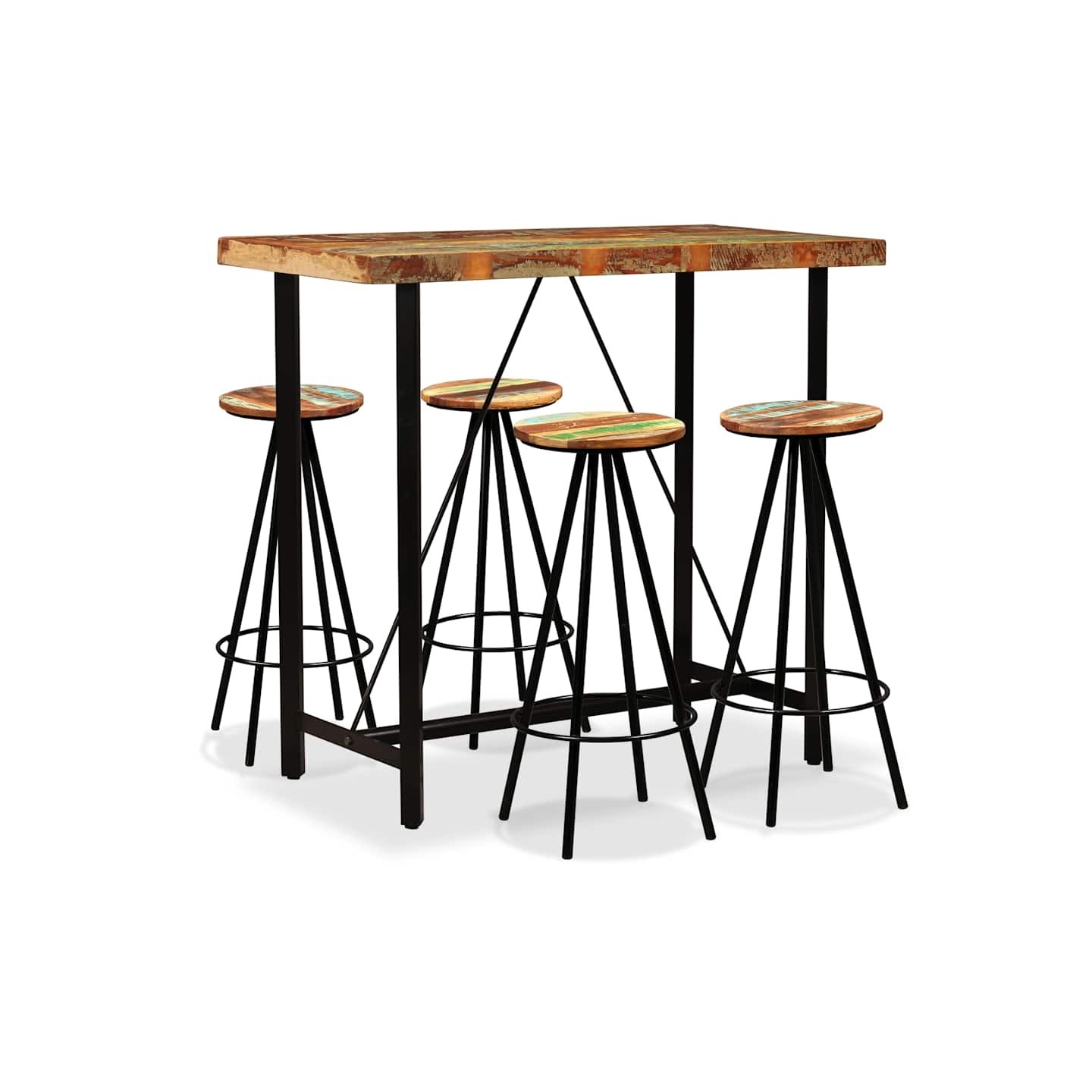 Ensemble de bar 5 pcs Bois de récupération massif