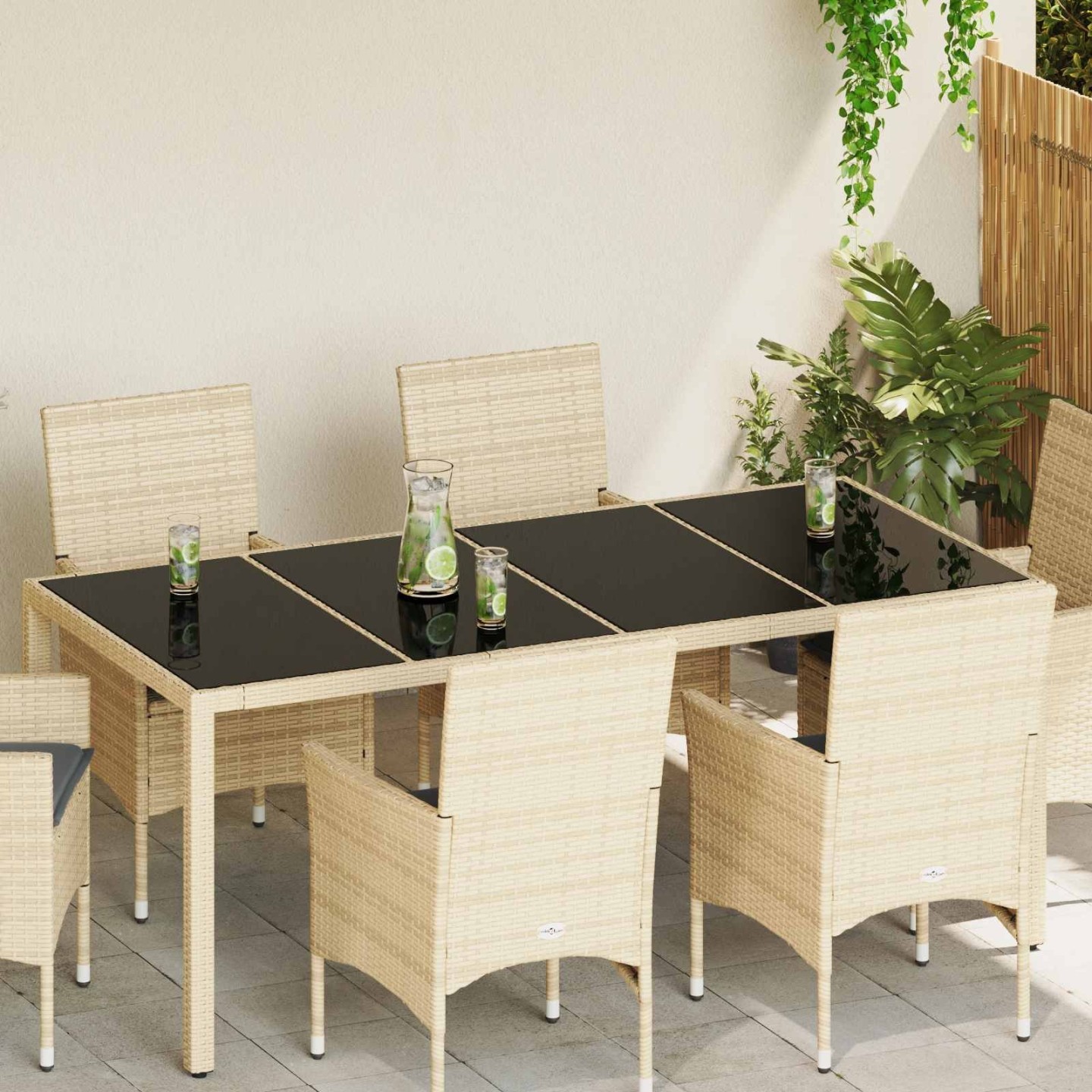 Plateau de table 4 pc Noir verre trempé