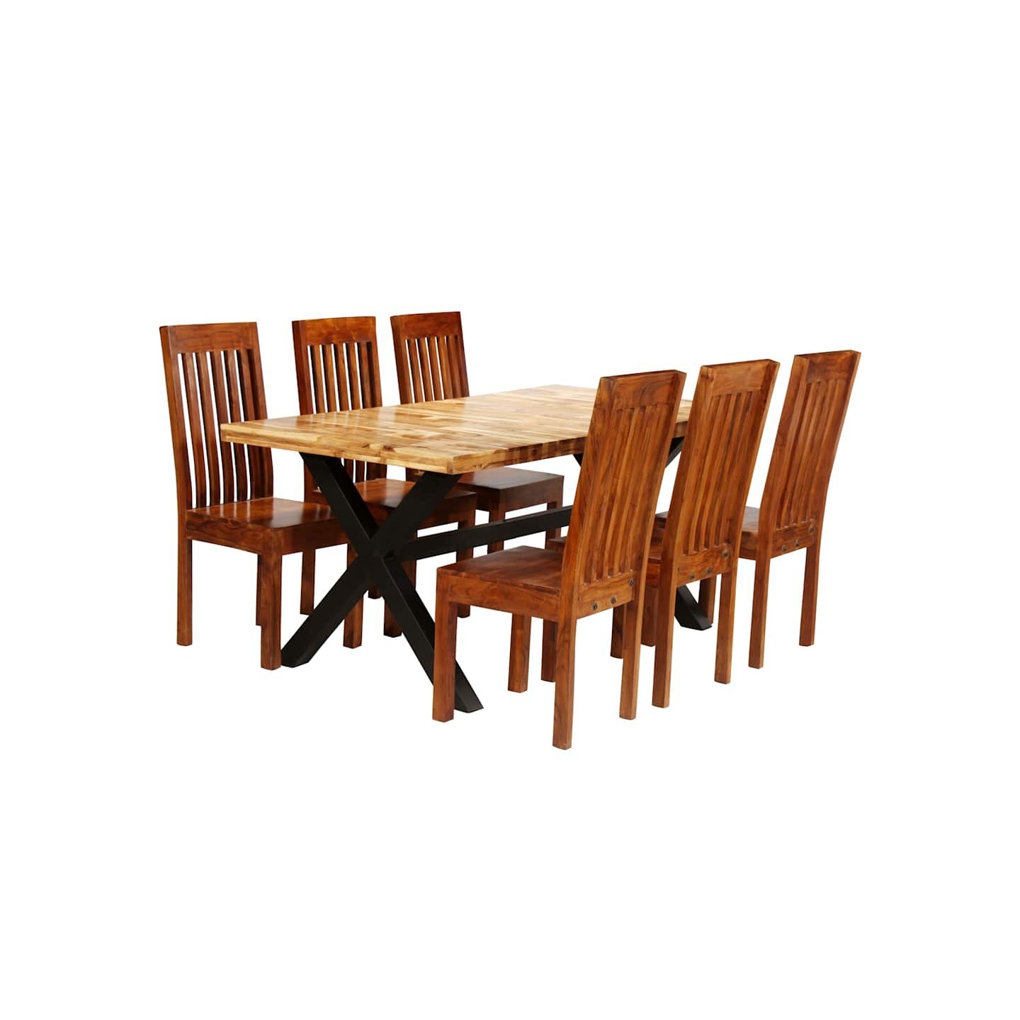 Ensemble de tables à manger 7 pcs Manguier et acacia massif