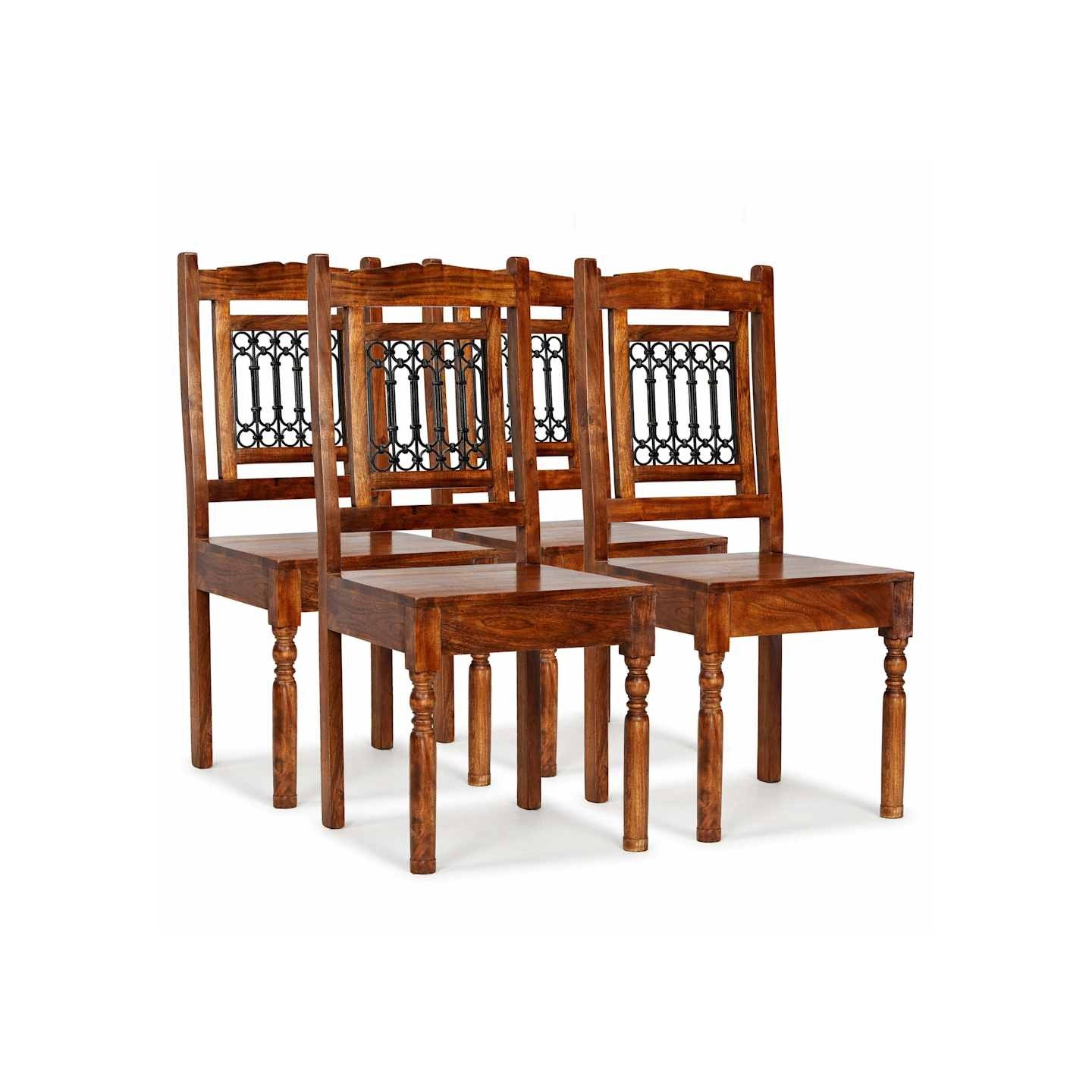 Chaises à manger lot de 4 bois massif classique