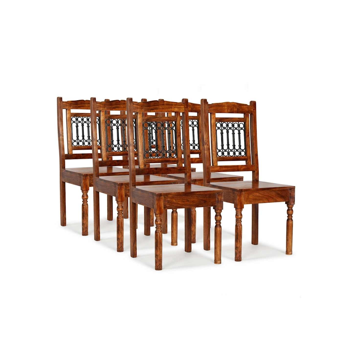 Chaises à manger lot de 6 bois massif classique