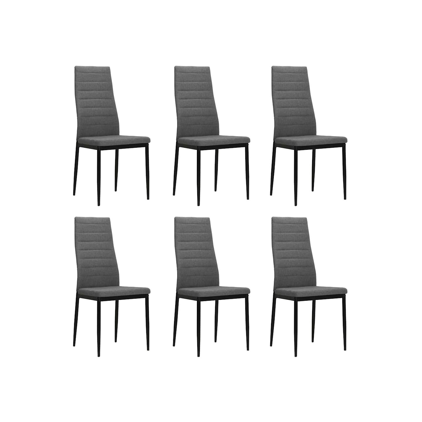 Chaises à manger lot de 6 gris clair tissu