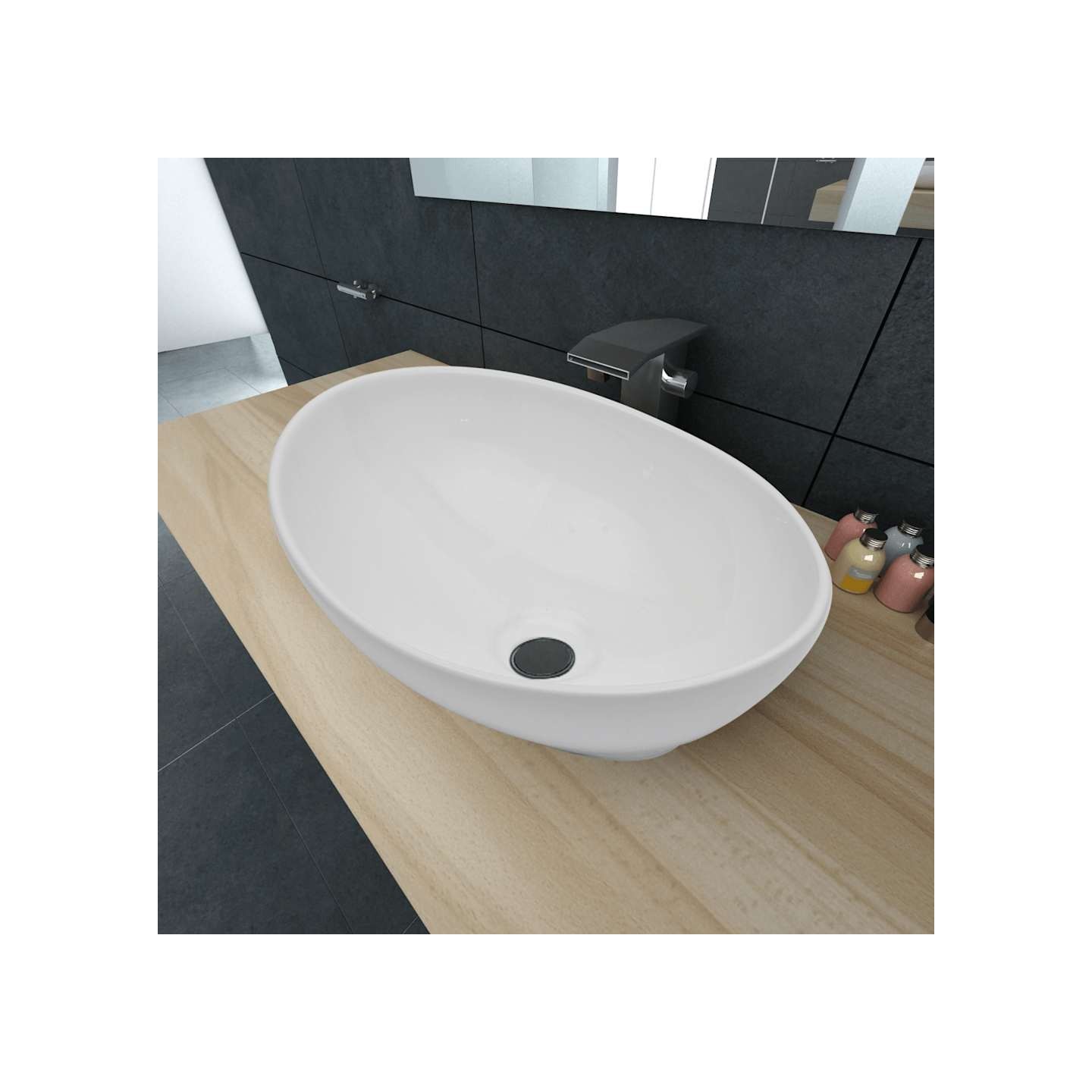 Lavabo céramique 40 x 33 cm Ovale Blanc