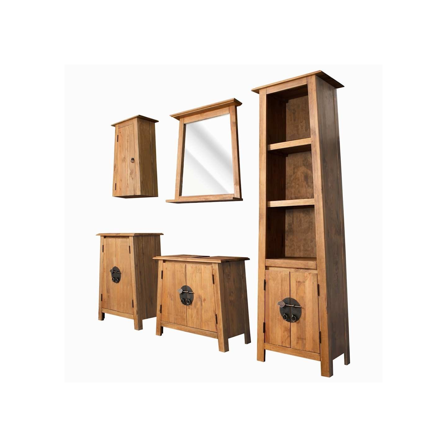Ensemble de salle de bains 5 pcs Pinède solide