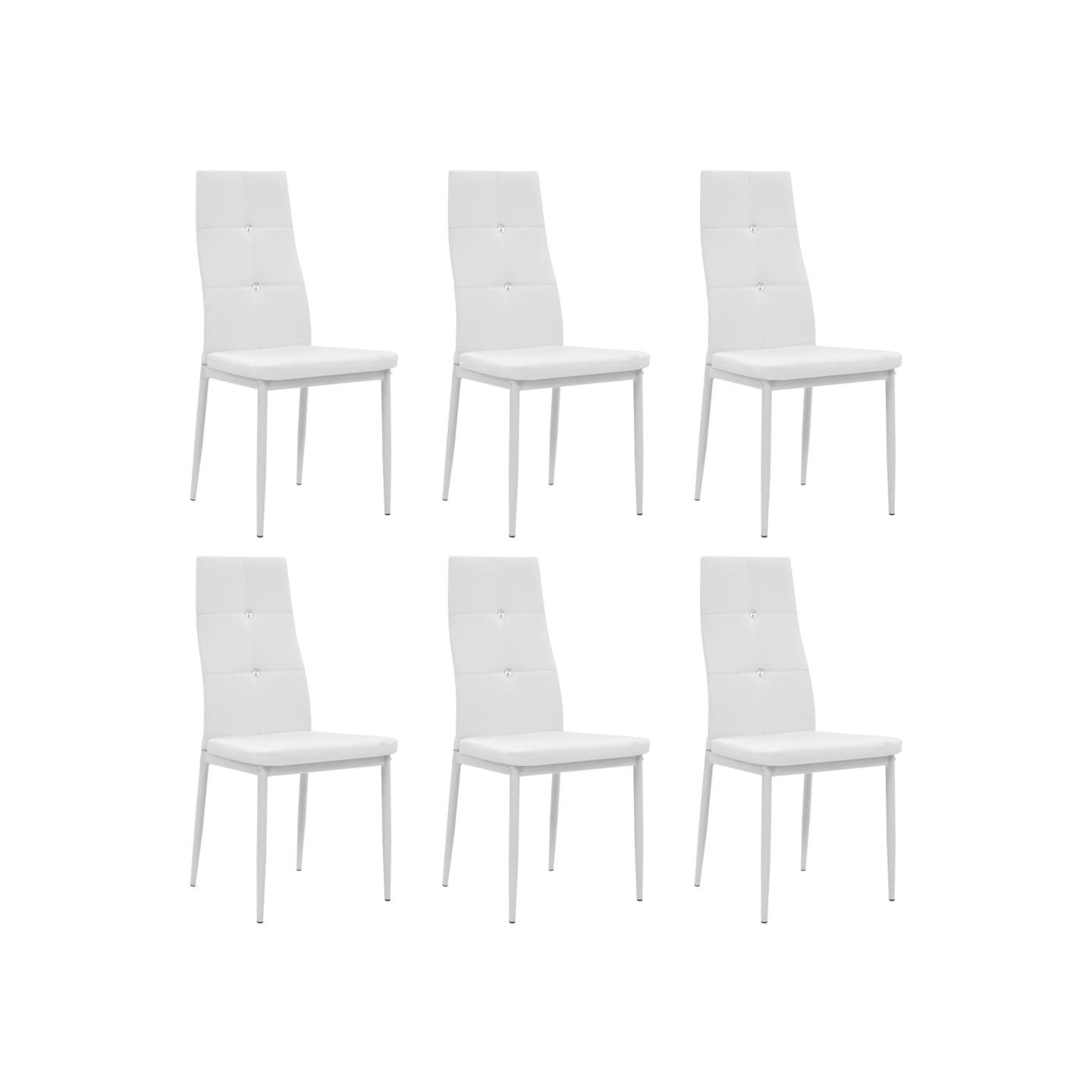 Chaises à manger lot de 6 blanc similicuir
