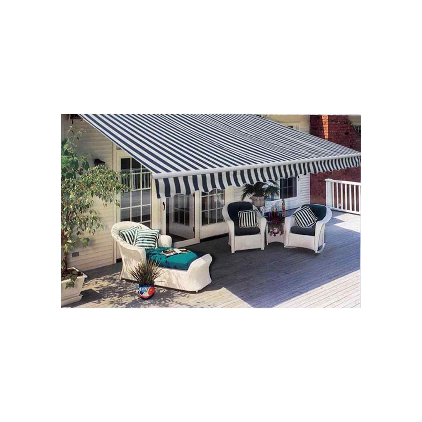 Auvent pliable manuel 300 cm Bleu/blanc