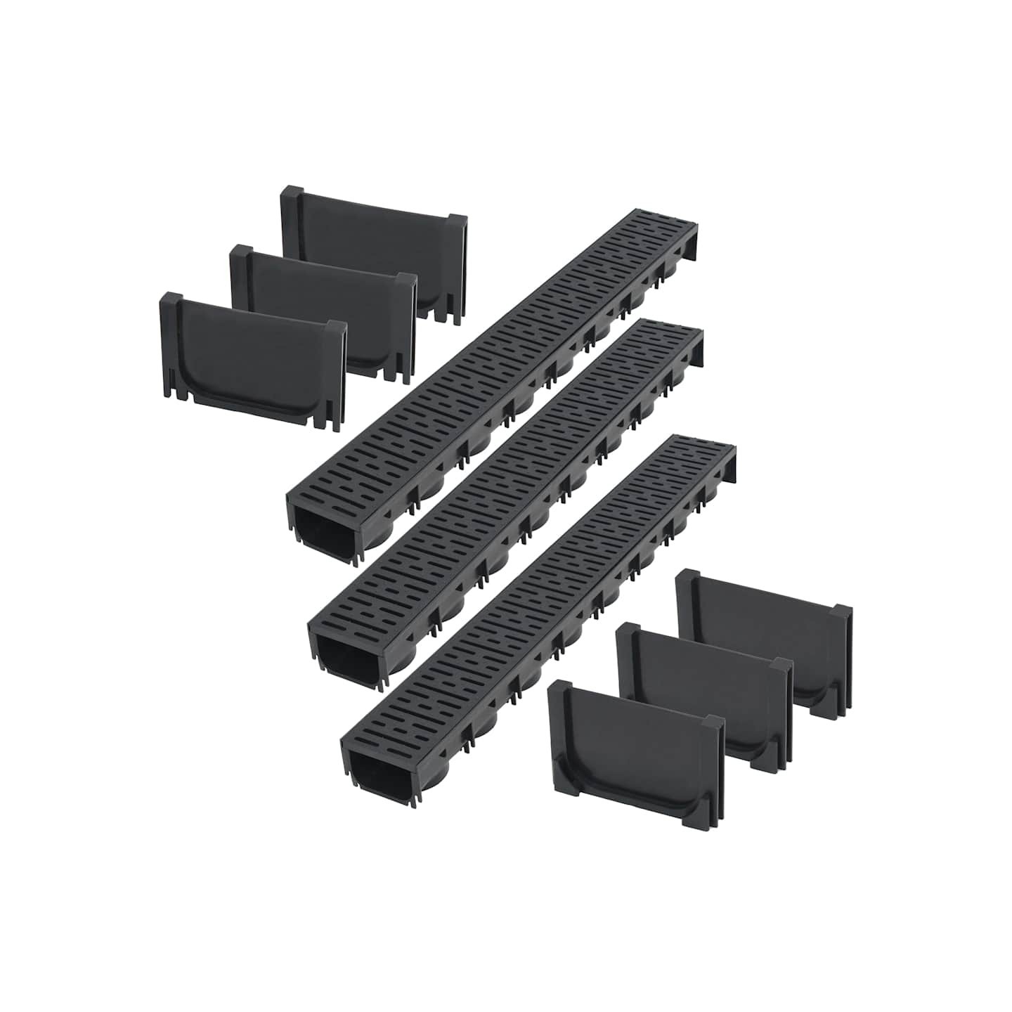 Caniveau de drainage 3 pcs Plastique 3 m