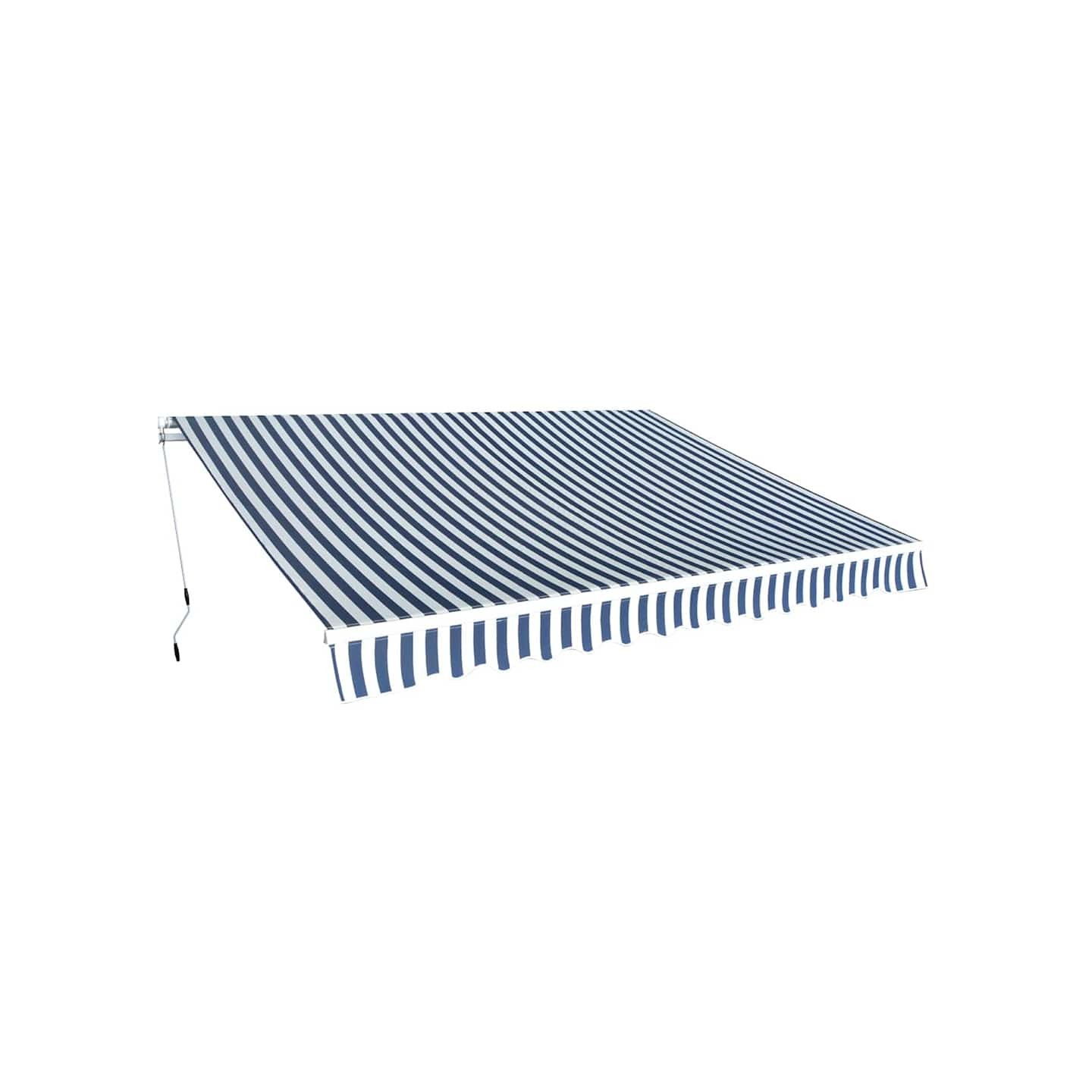Auvent pliable manuel 350 cm Bleu/blanc