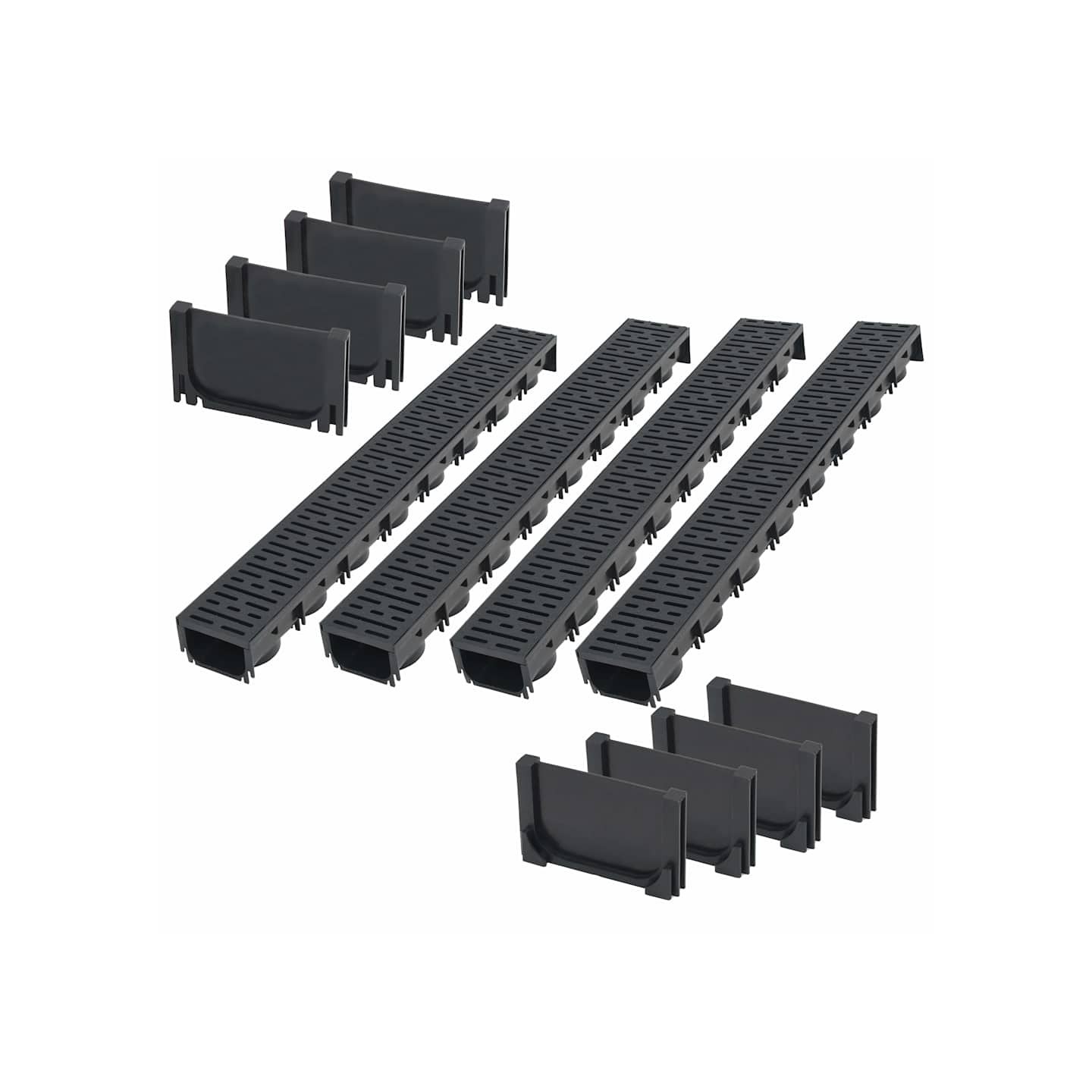 Caniveau de drainage 4 pcs Plastique 4 m
