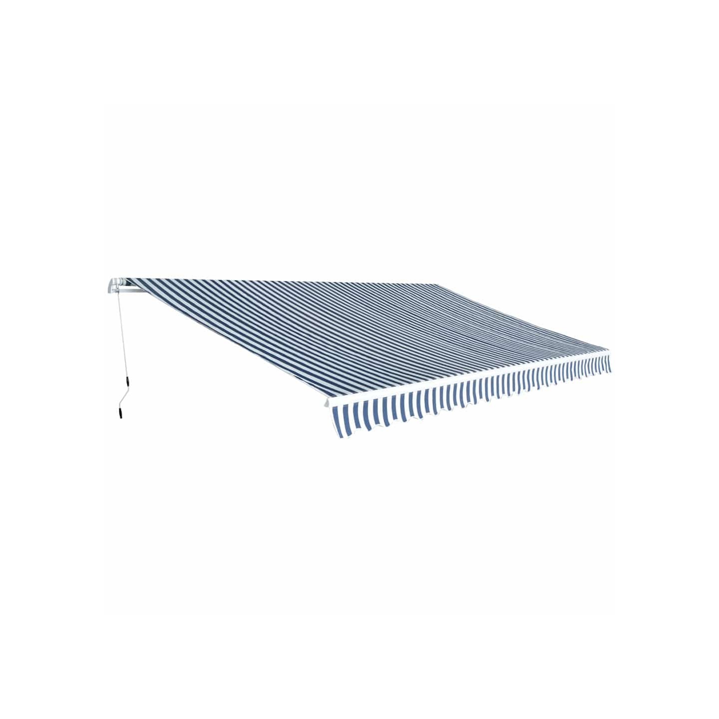 Auvent pliable manuel 500 cm Bleu/blanc
