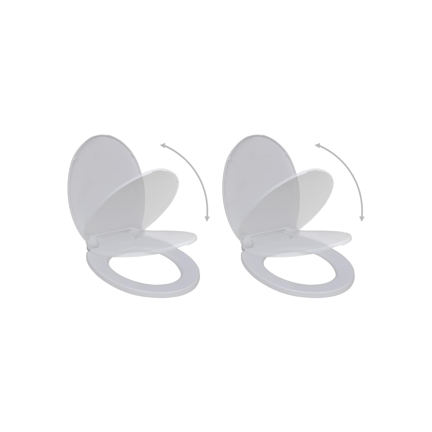 Abattant WC avec frein de chute 2 pcs Plastique Blanc