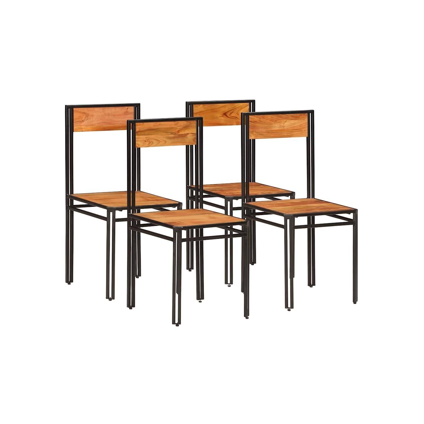 Chaises à manger lot de 4 bois d'acacia massif