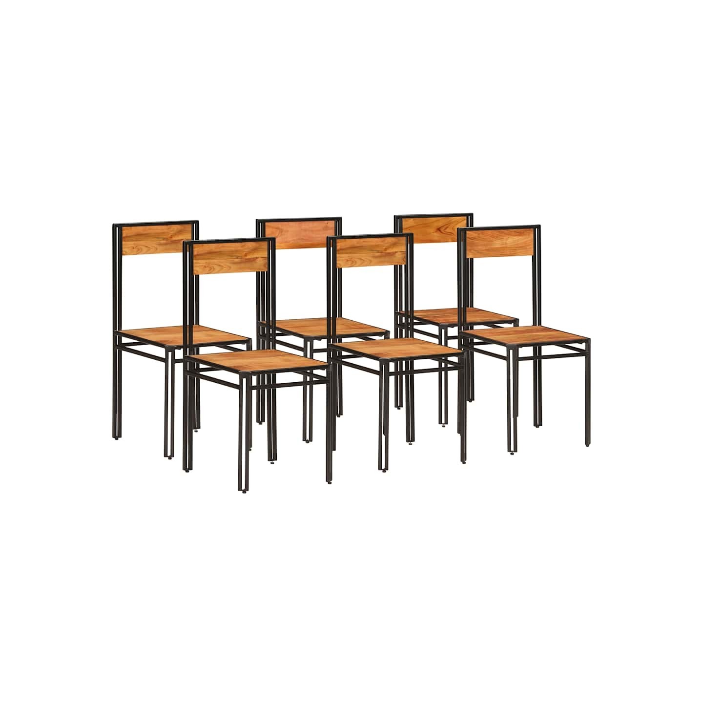 Chaises à manger lot de 6 bois d'acacia massif