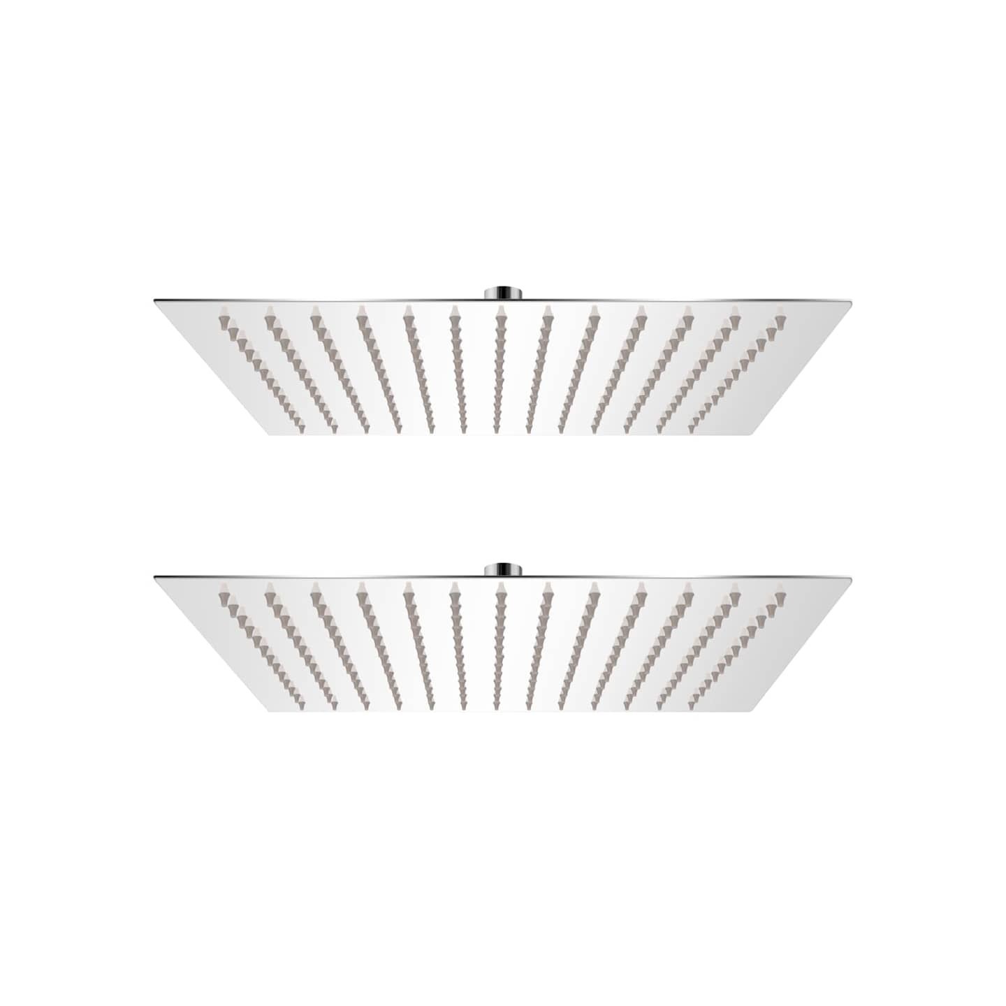 Pomme de douche plongeante 2 pcs 30x30 cm Acier inoxydable