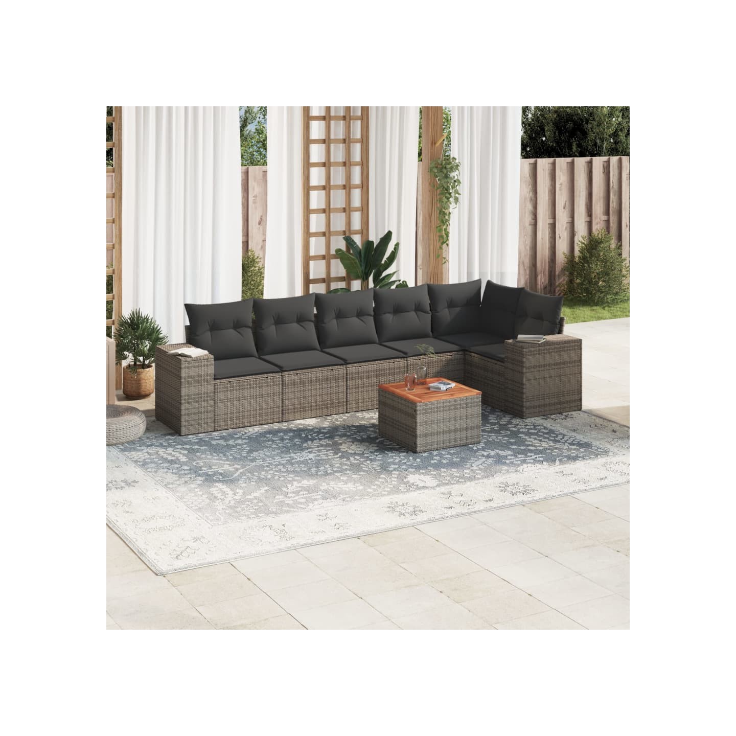 Patio Sofa Set 6 place Grey