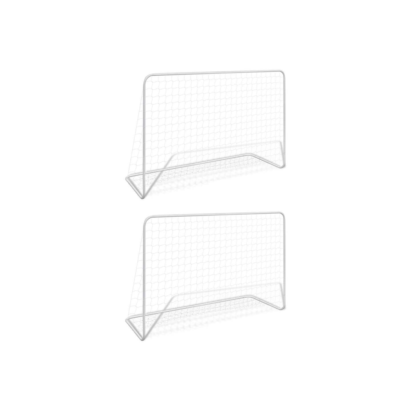 Buts de football 2 pcs avec filets 182x61x122 cm Acier Blanc
