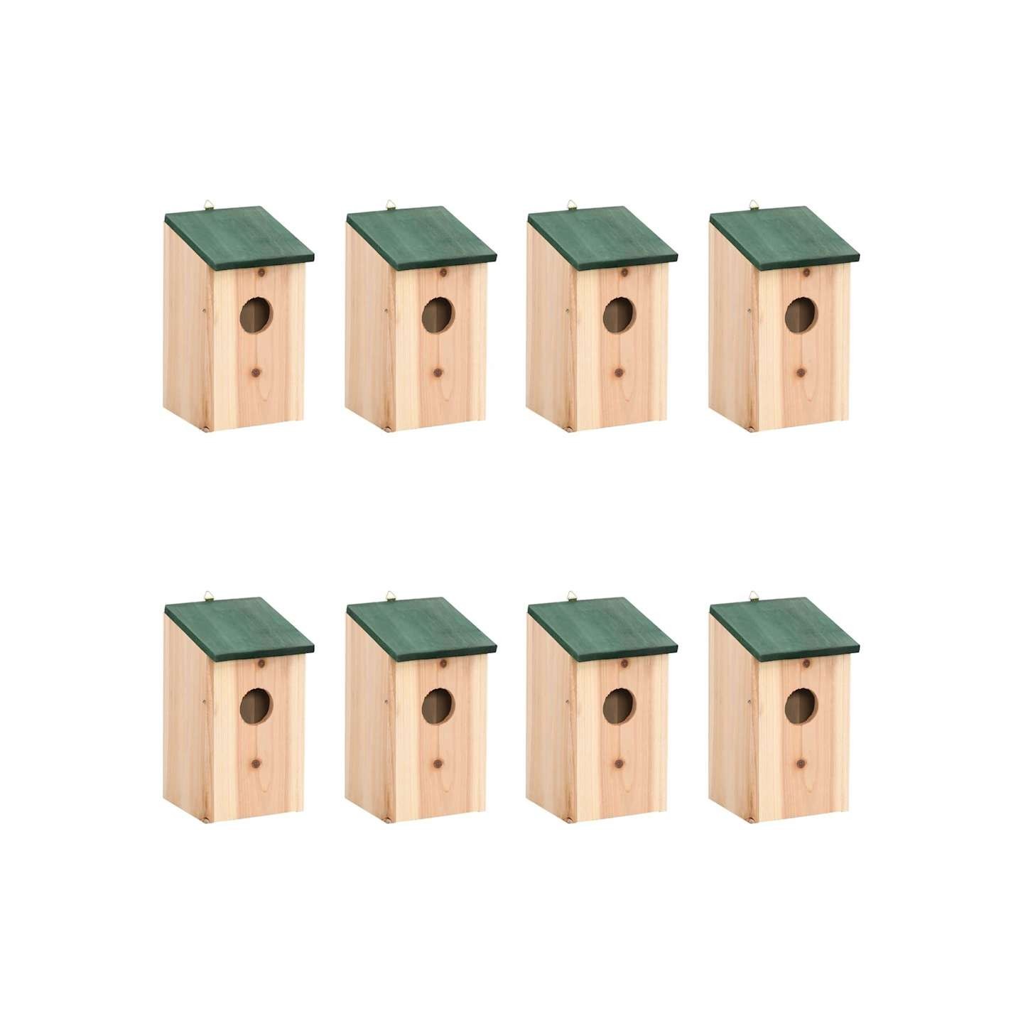 Nichoirs 8 pcs Bois 12x12x22 cm