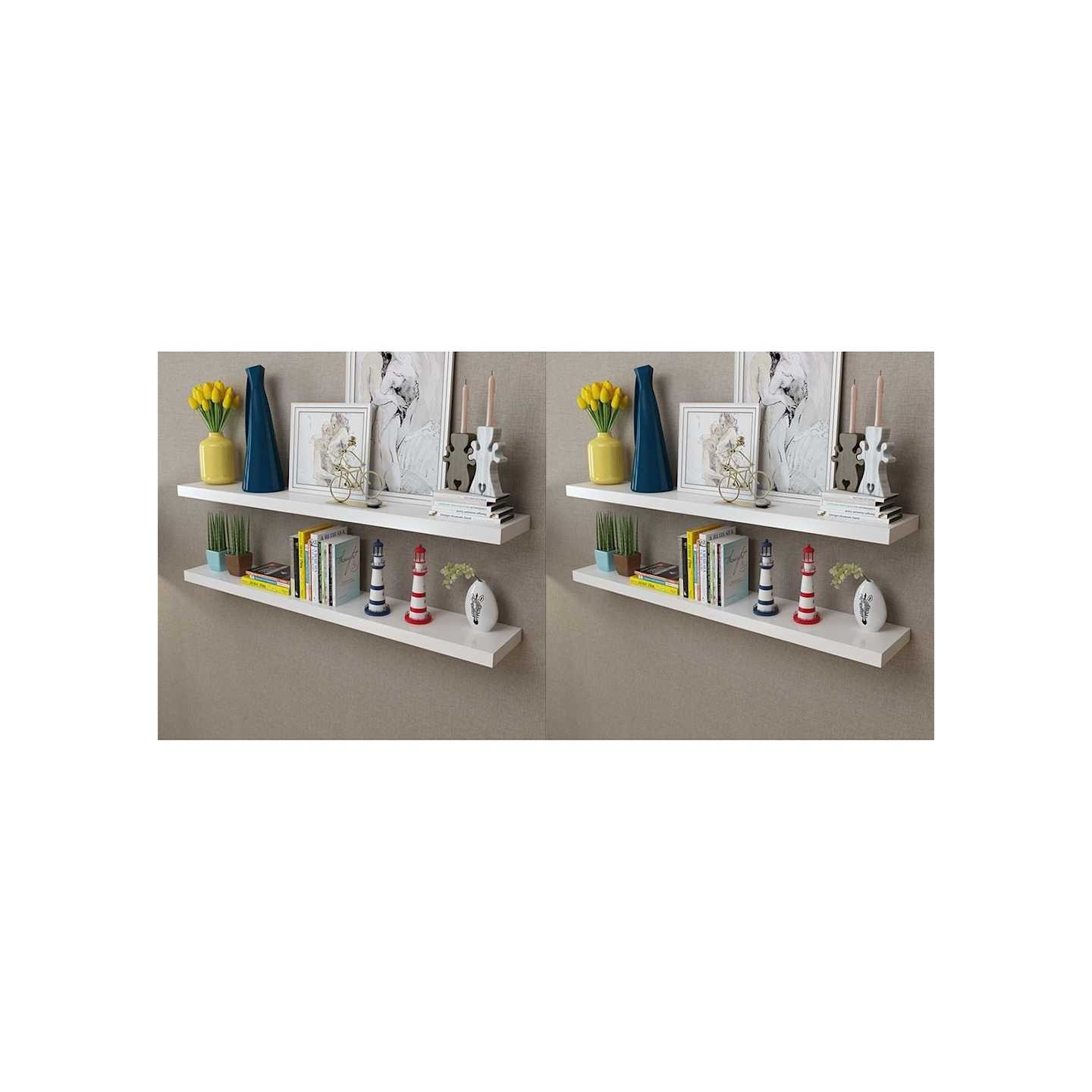 Étagères murales 4 pcs Blanc 120 cm