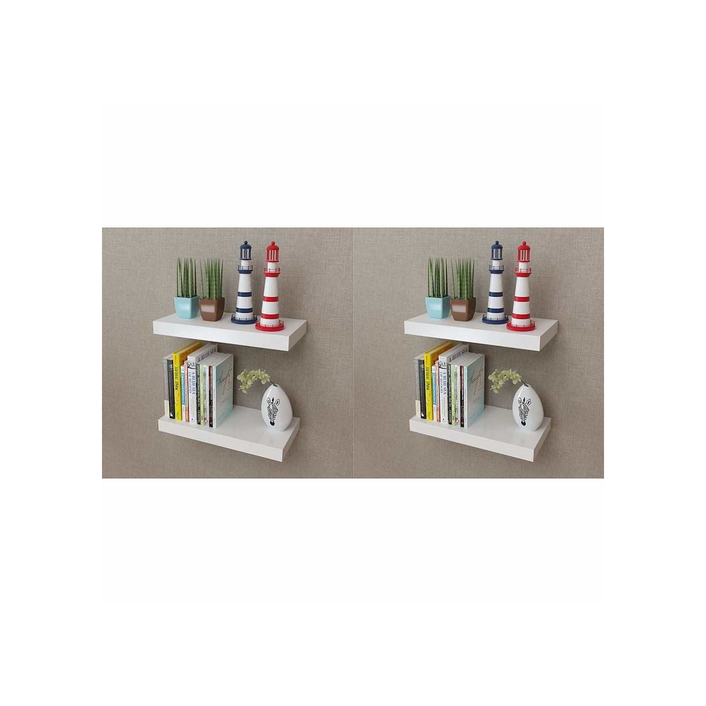 Étagères murales 4 pcs Blanc 40 cm
