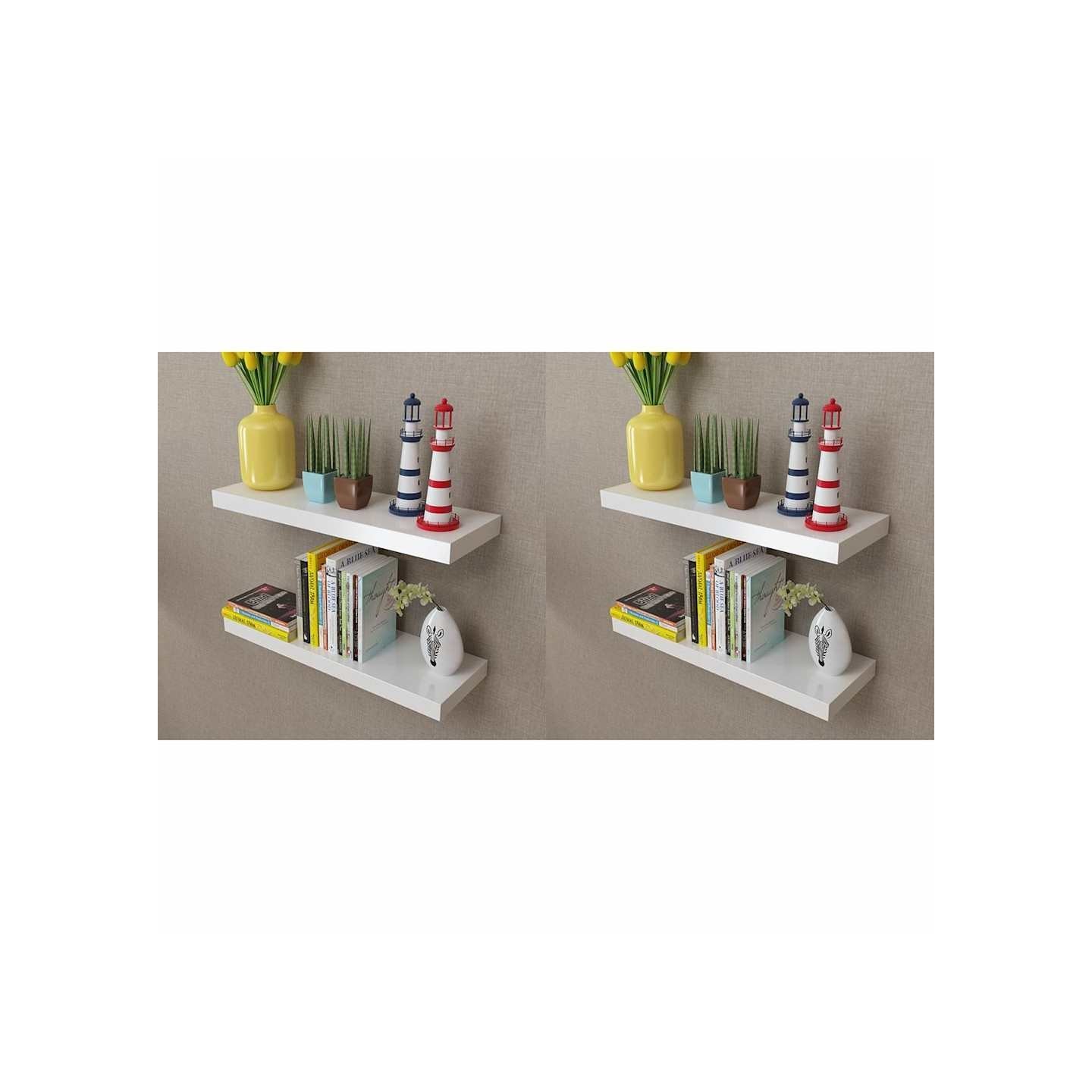 Étagères murales 4 pcs Blanc 60 cm