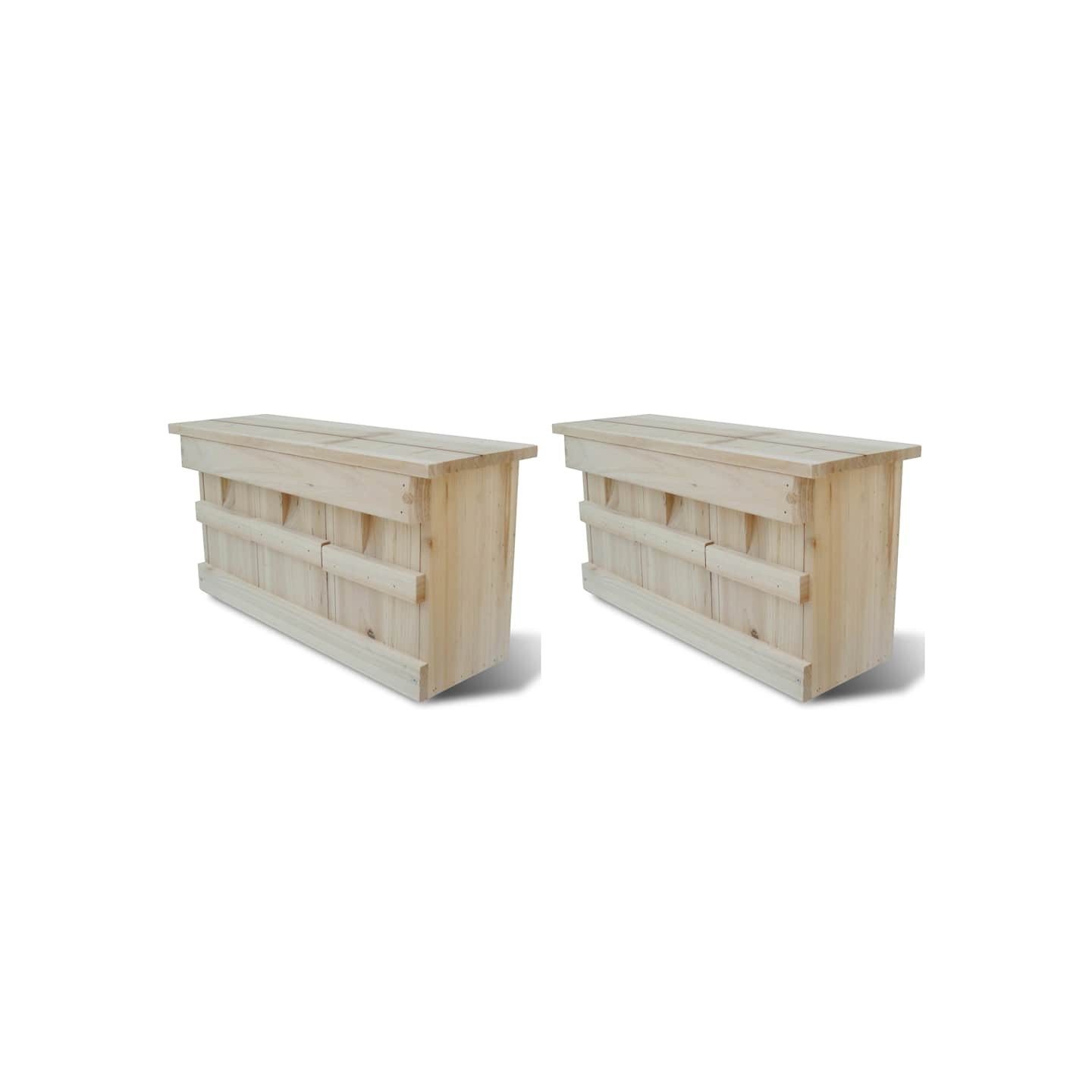 Maisons pour moineau 2 pcs Bois 44 x 15,5 x 21,5 cm