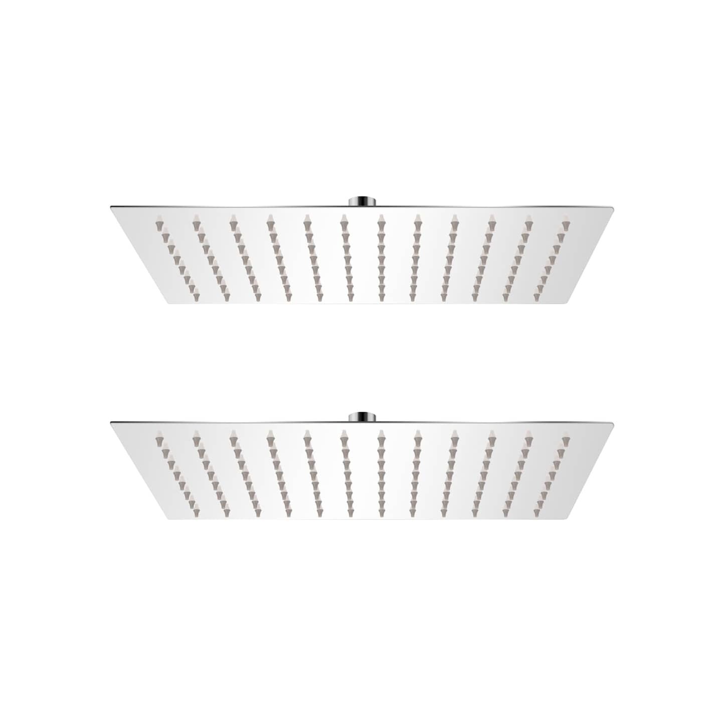 Pomme de douche plongeante 2 pcs Acier inoxydable 20x30 cm