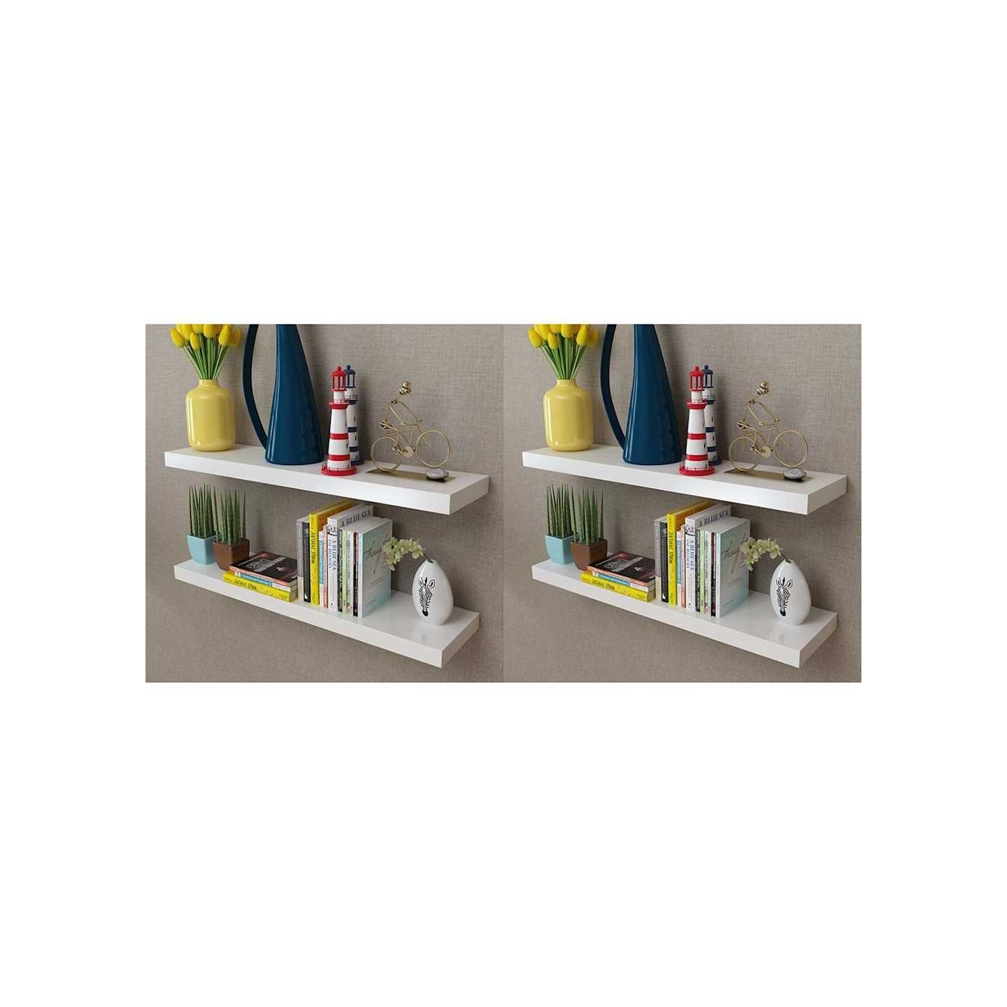 Étagères murales 4 pcs Blanc 80 cm