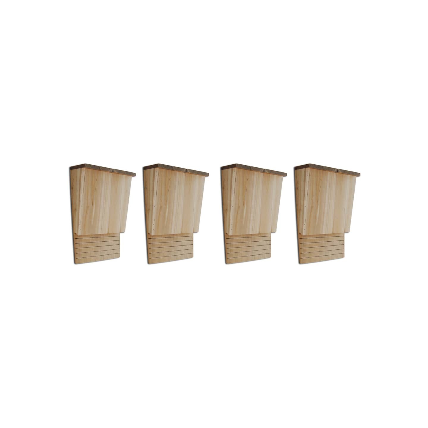 Maison pou chauve-souris 4 pcs 22 x 12 x 34 cm Bois