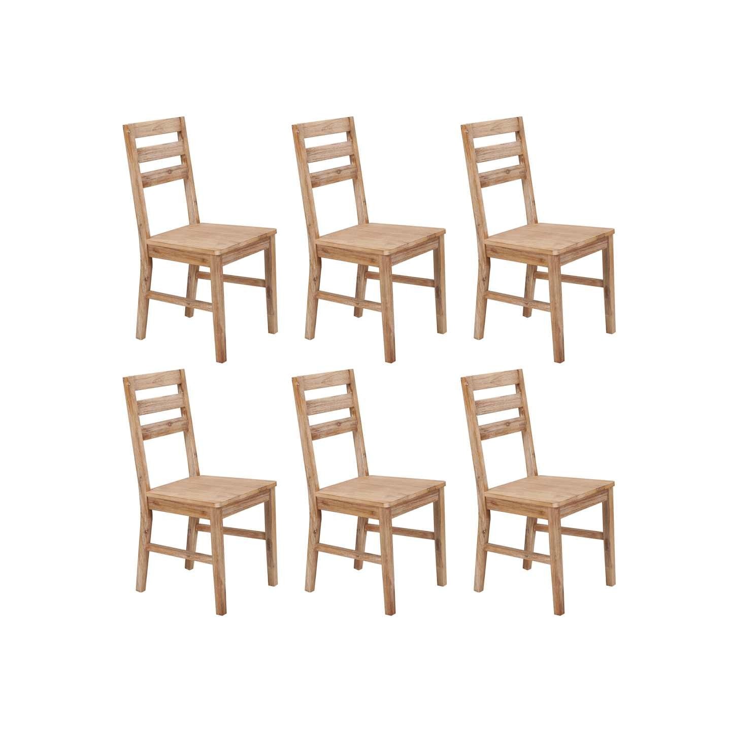 Chaises à manger lot de 6 bois d'acacia massif