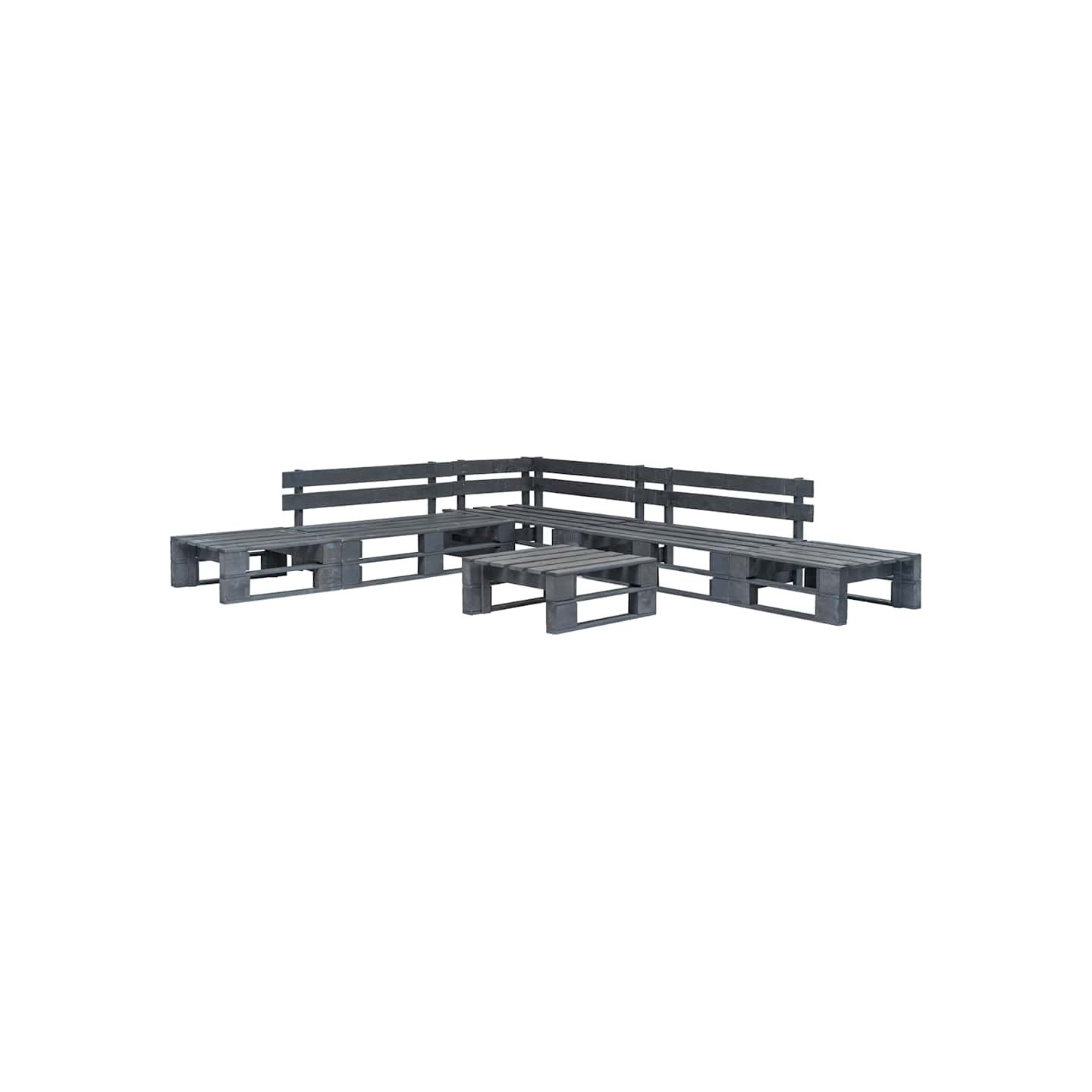 Salon de jardin palette 6 pcs Bois Gris