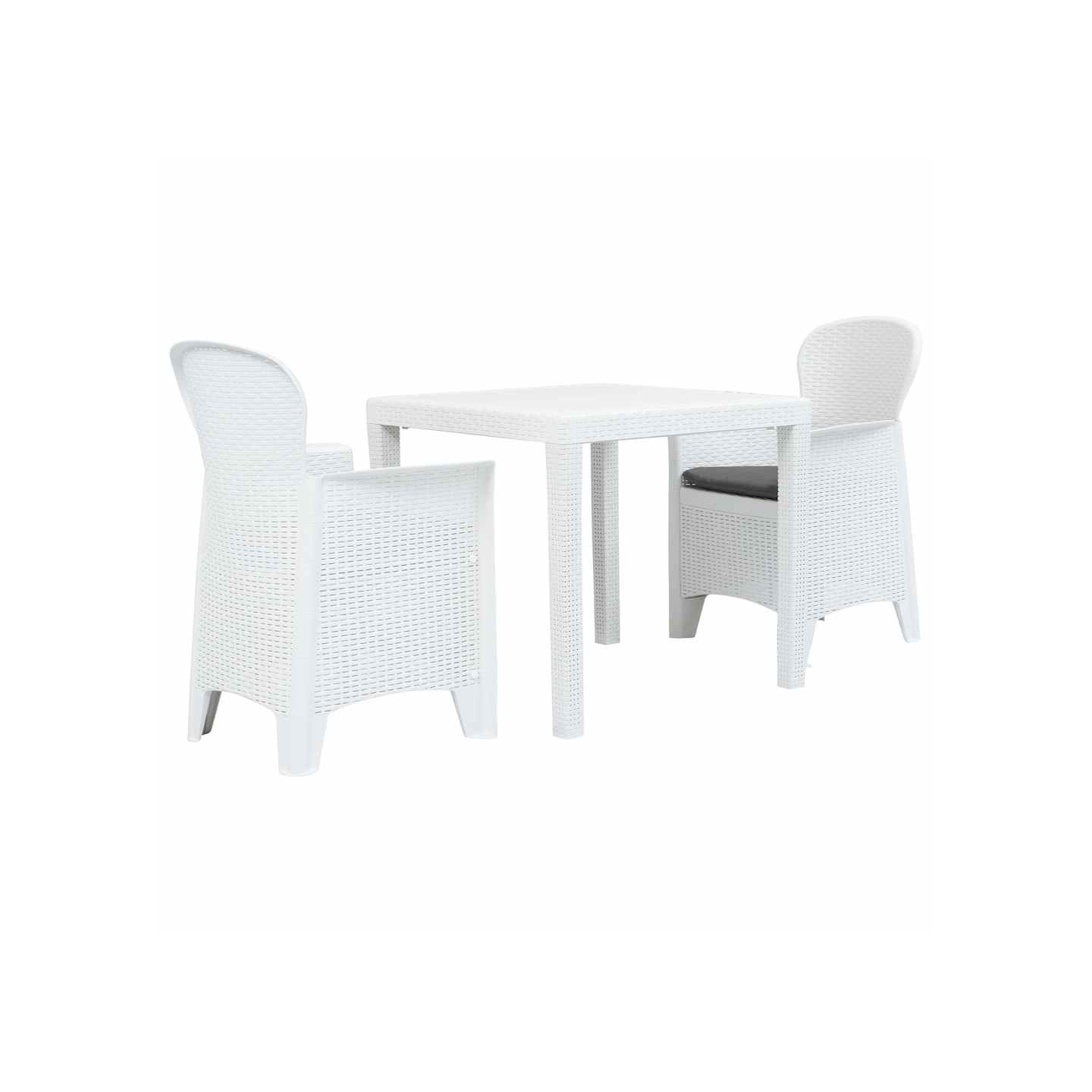 Ensemble de bistro 3 pcs Plastique Blanc Aspect de rotin