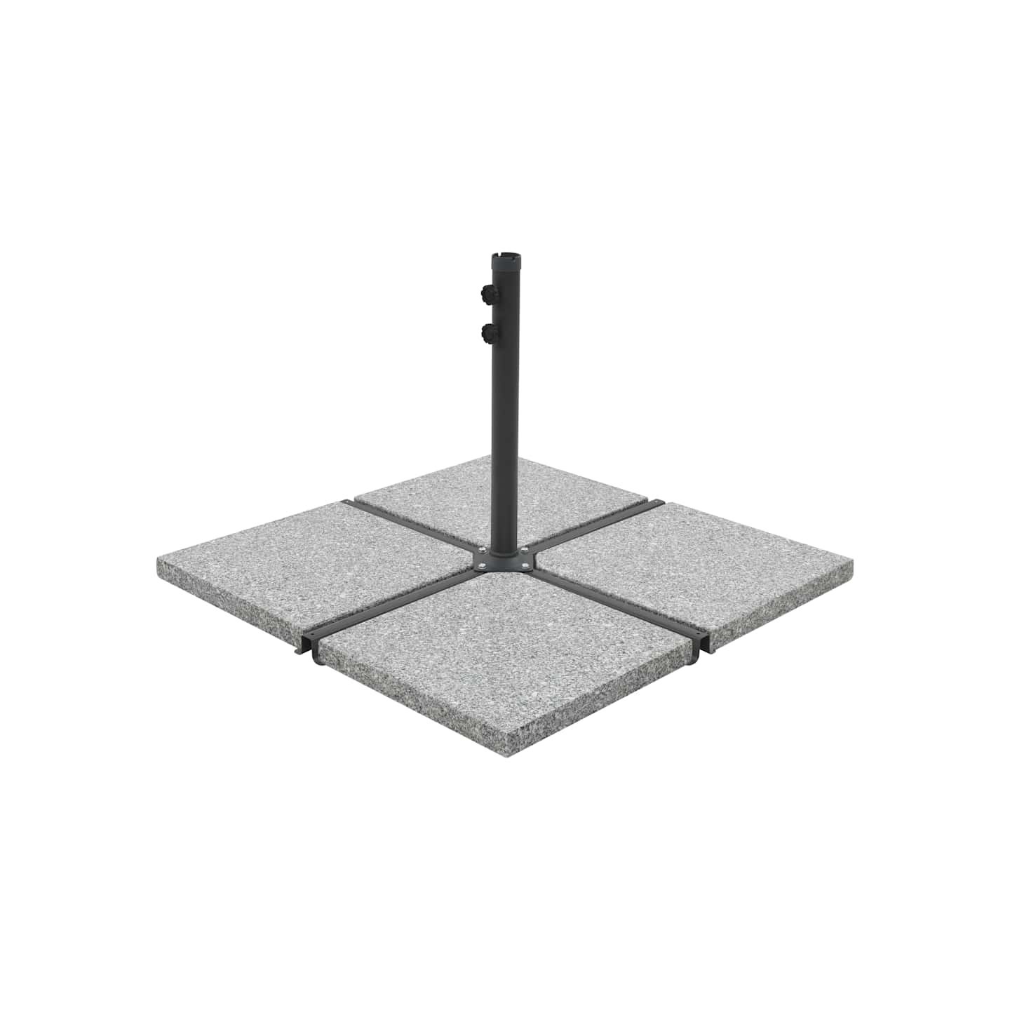 Plaques de poids de parasol 4 pcs Granit Gris Carré 100 kg