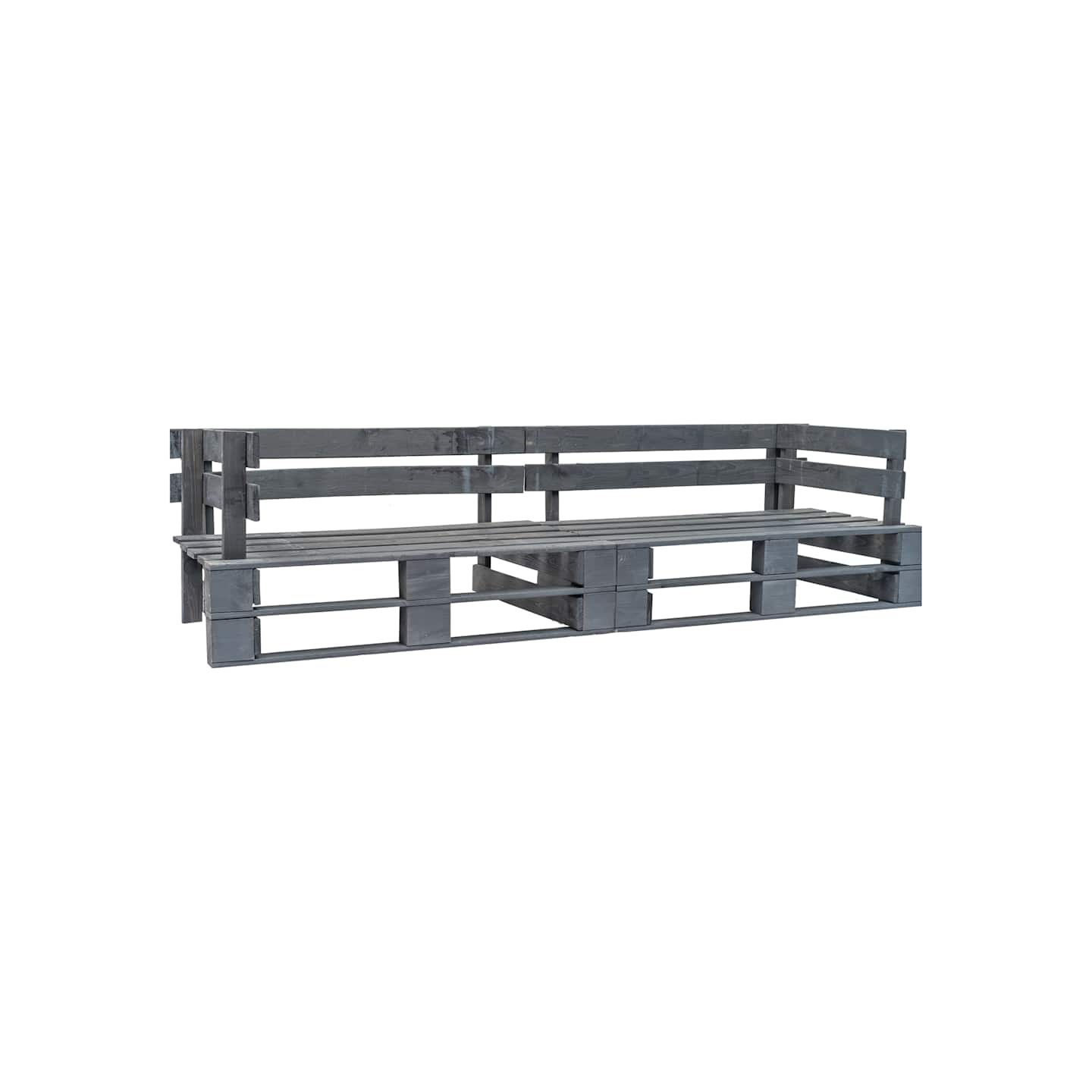 Canapé palette de jardin 2 places gris bois