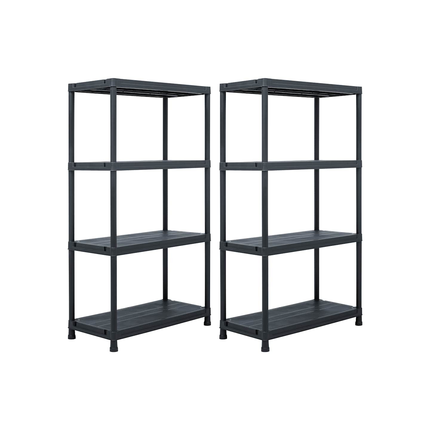 Étagères de rangement 2 pcs Noir 60x30x138 cm Plastique