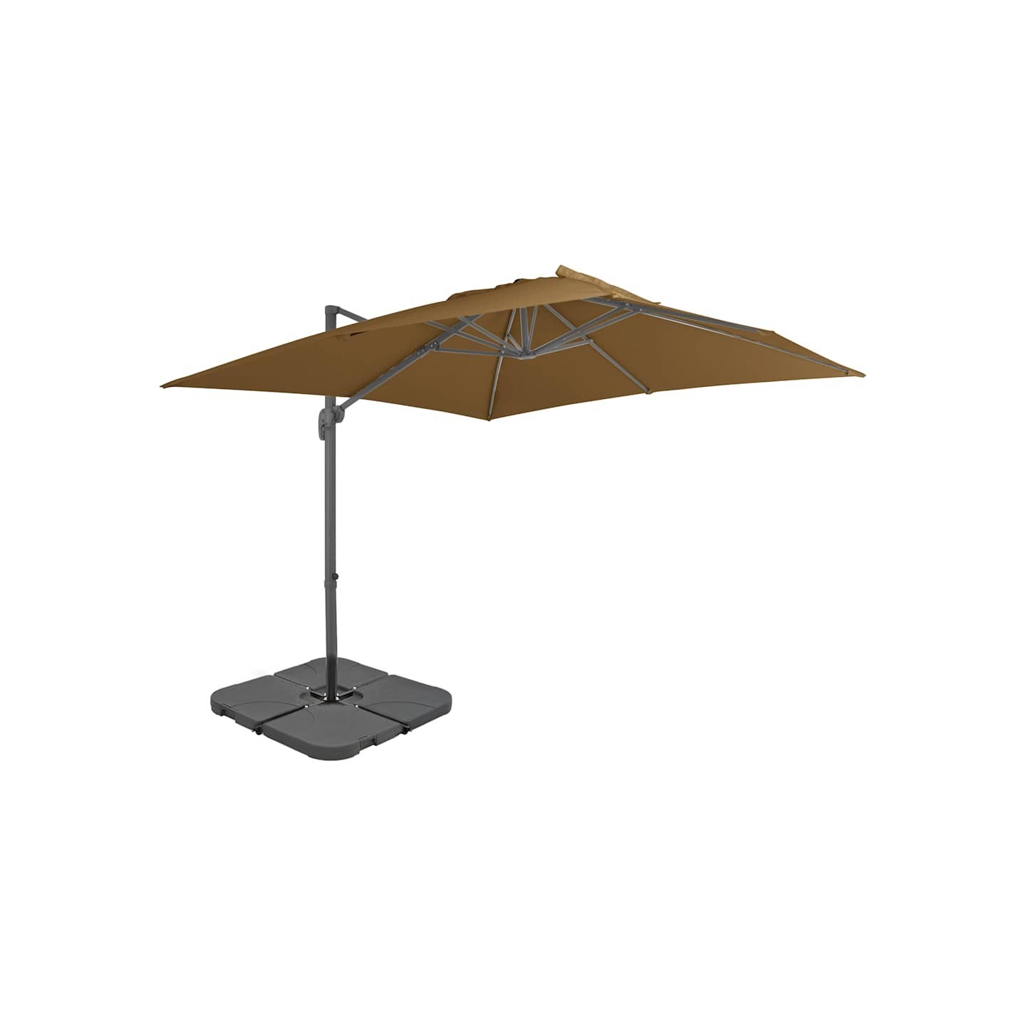 Parasol de jardin avec base portable taupe