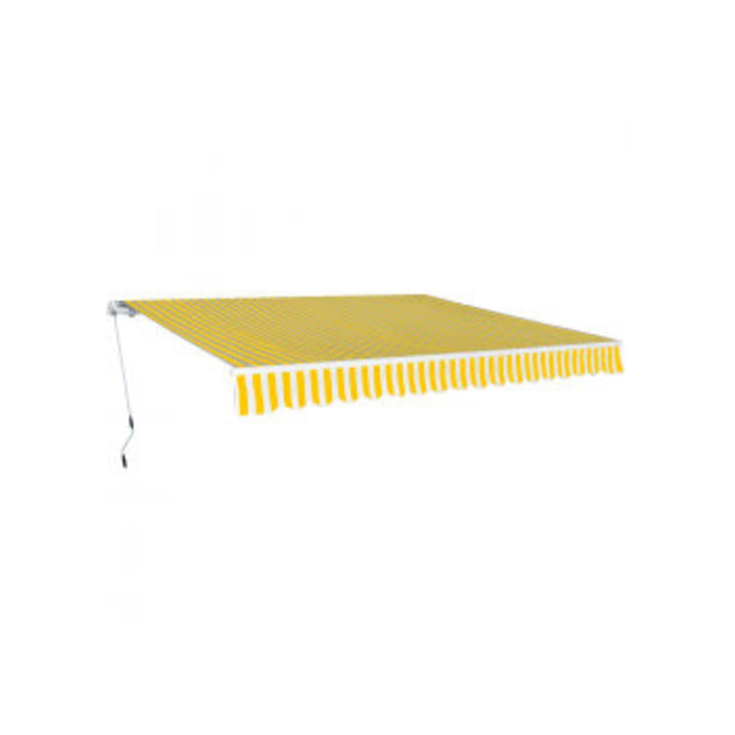 Auvent pliable manuel 600 cm Jaune/blanc