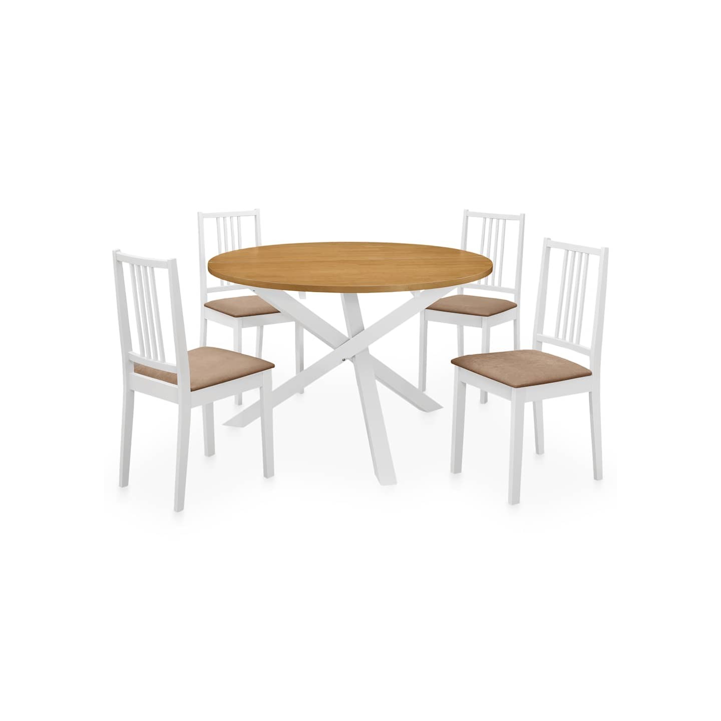 Mobilier de salle à manger 5 pcs MDF Blanc