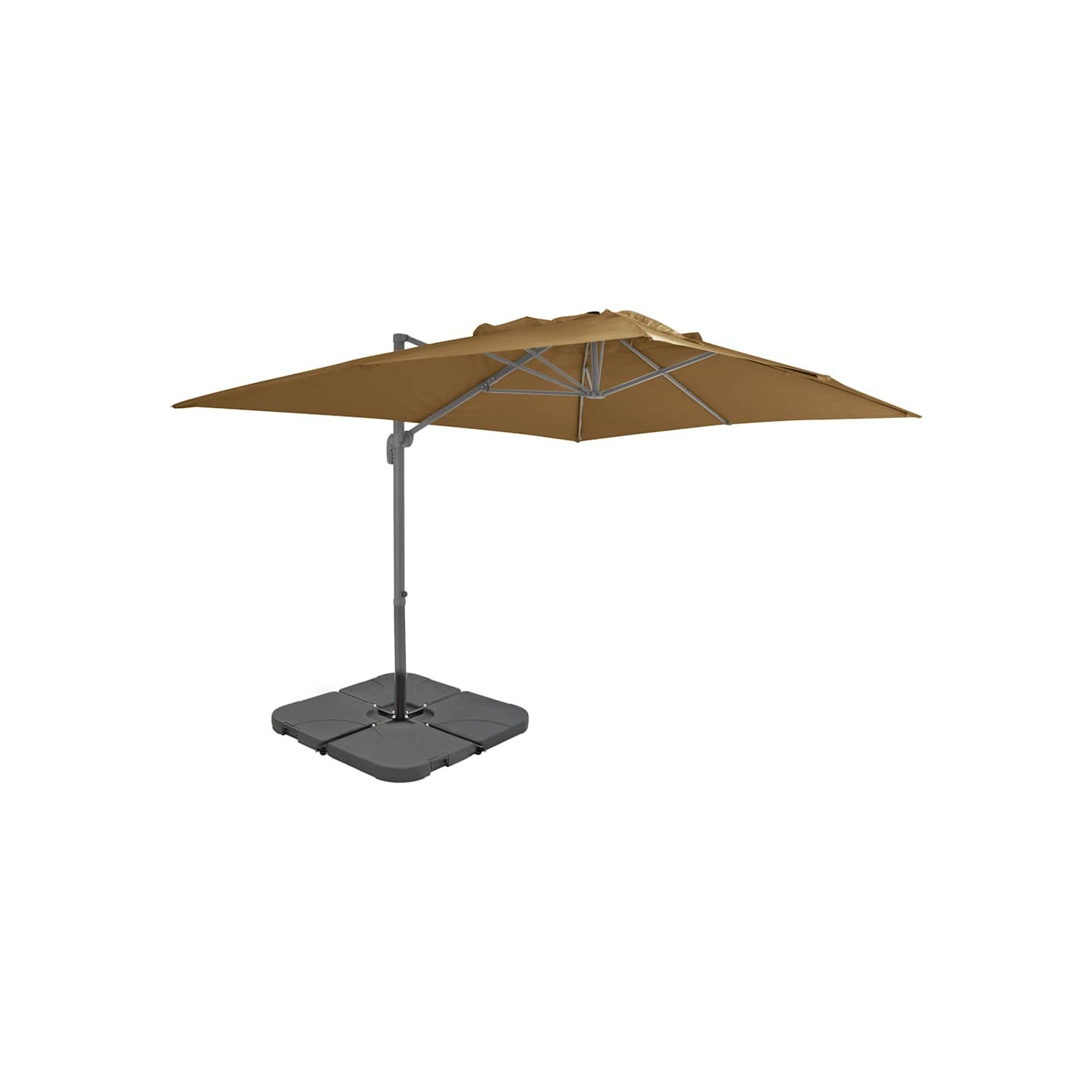Parasol de jardin avec base portable taupe