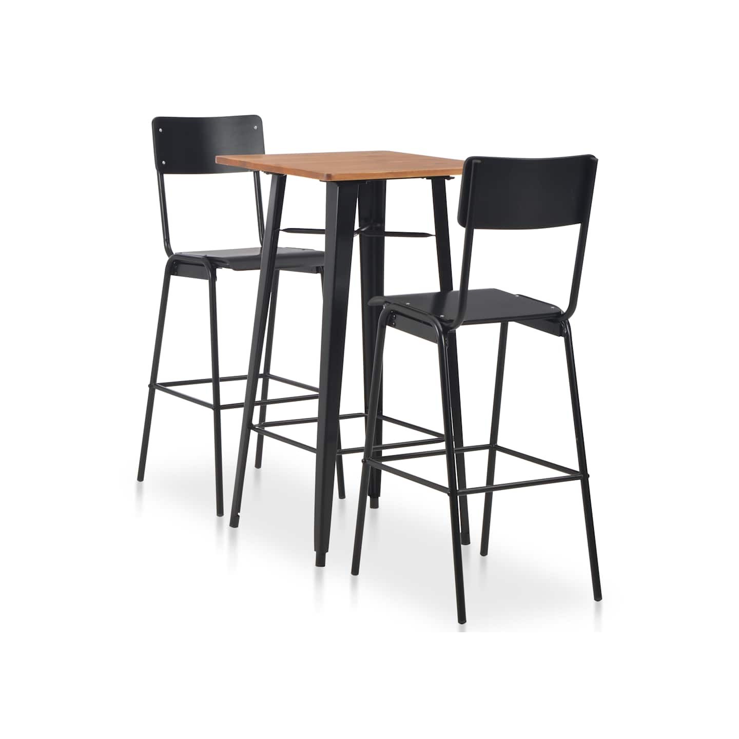Mobilier de bar 3 pcs Acier Noir