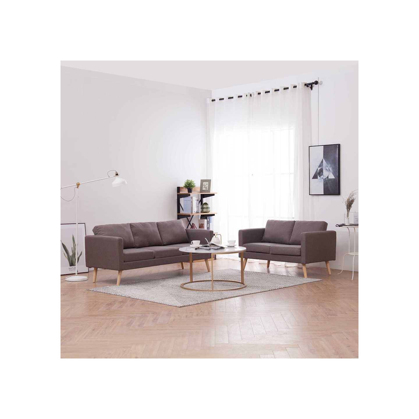 Ensemble de canapé 2 pcs tissu taupe