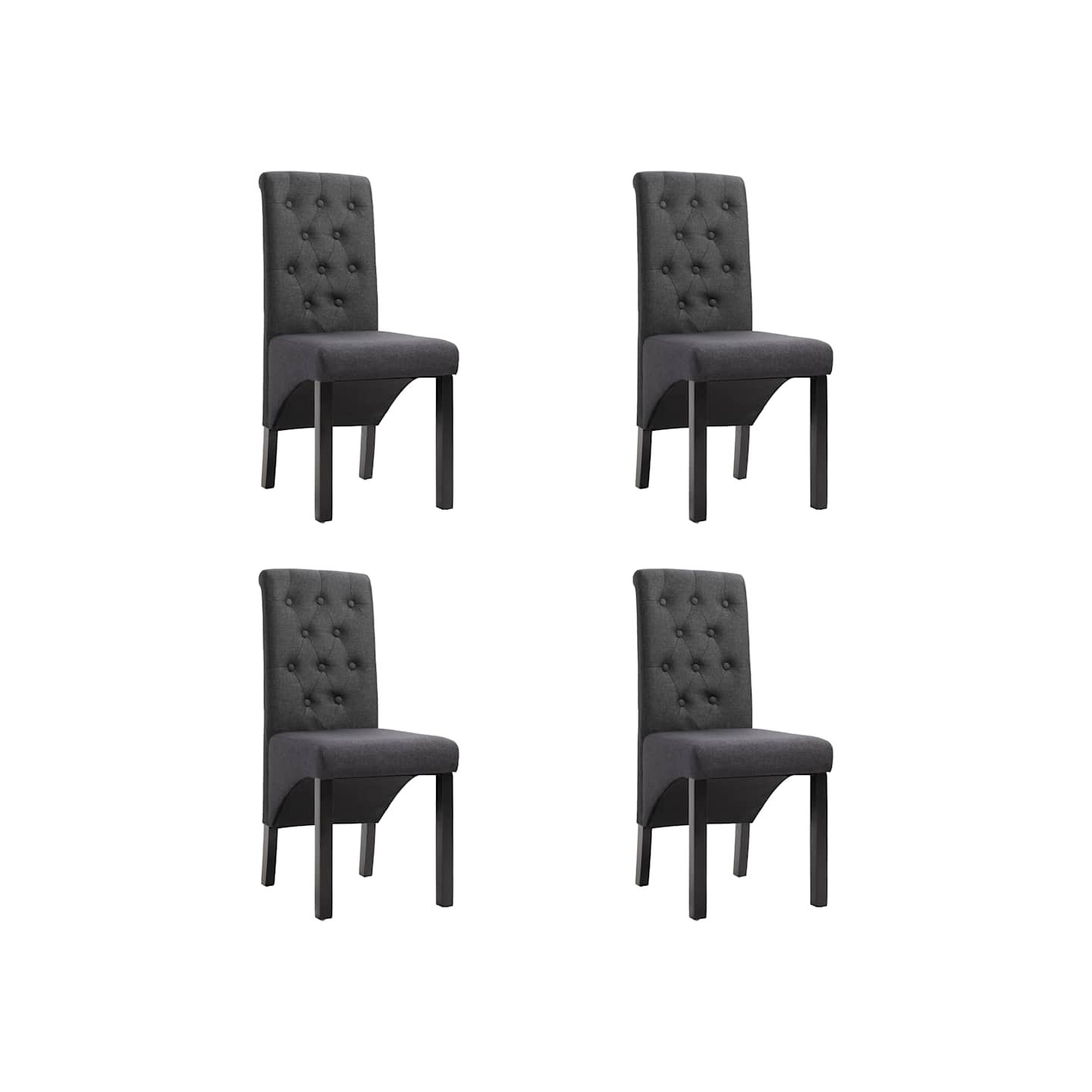 Chaises à manger lot de 4 gris foncé tissu