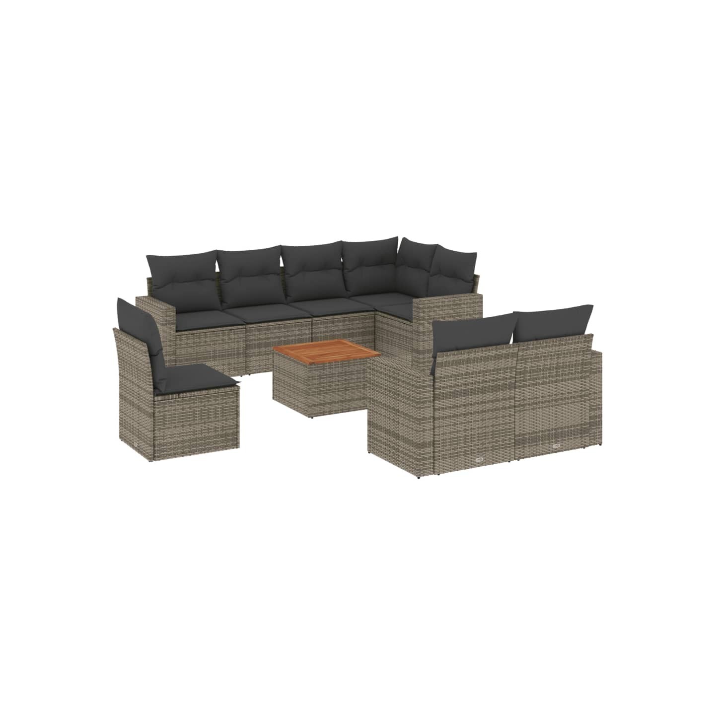 Patio Sofa Set Grey and Dark Grey